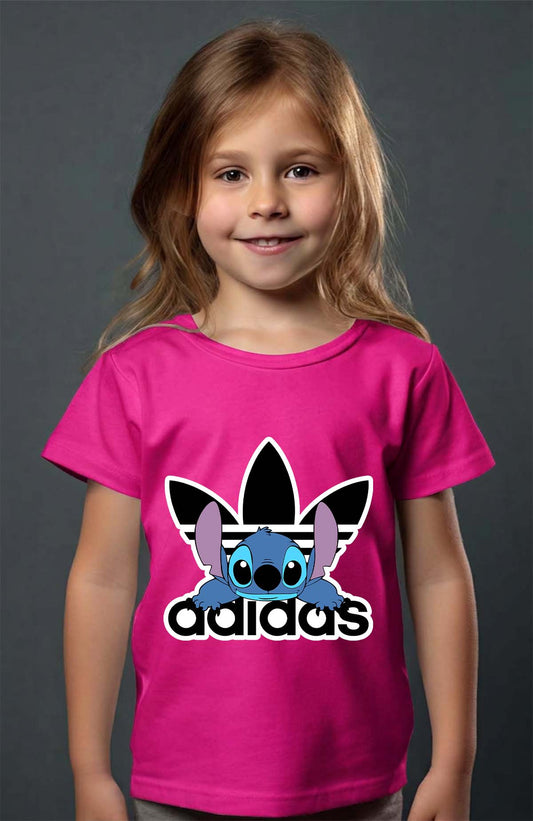 COULEUR:Fuchsia|T-shirt Fille | Stich adid allongé Fuchsia
