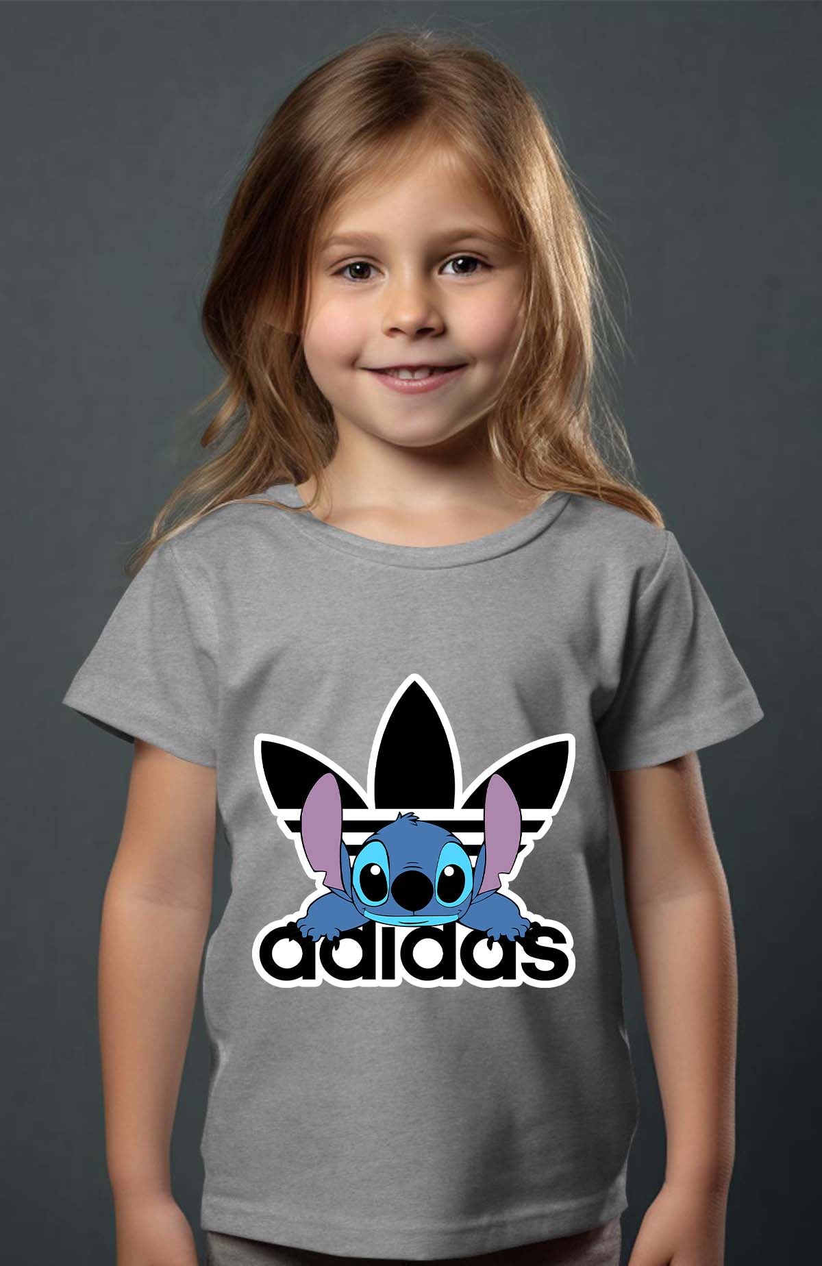 COULEUR:Gris|T-shirt Fille | Stich adid allongé Gris