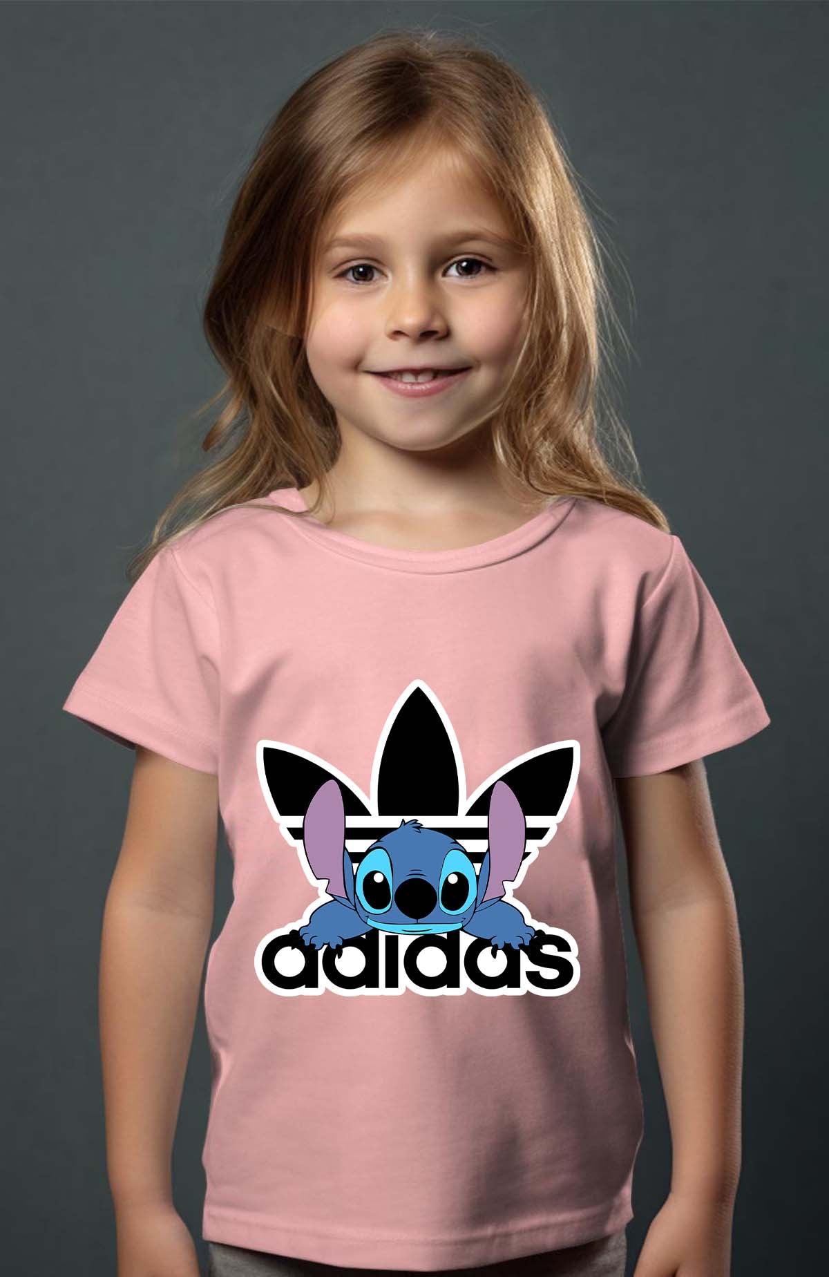 COULEUR:Rose|T-shirt Fille | Stich adid allongé Rose