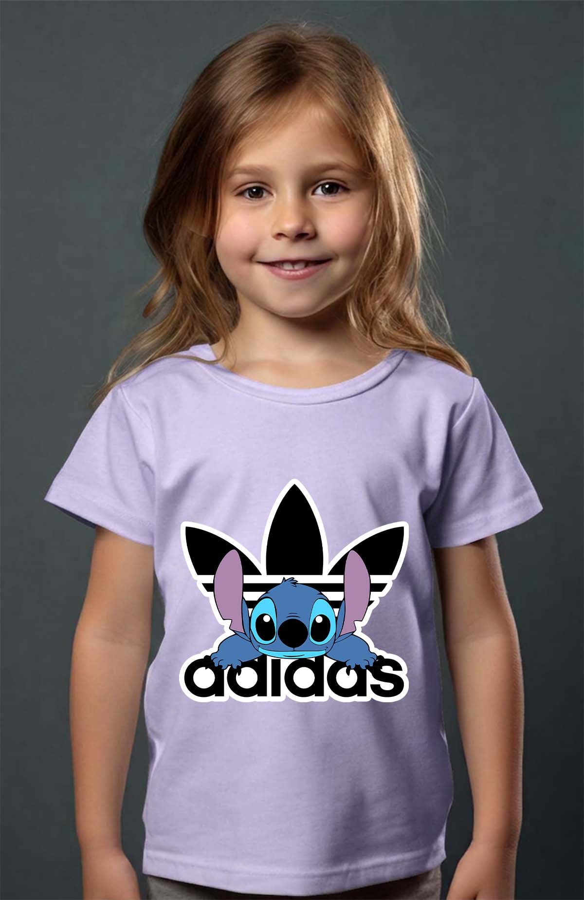 COULEUR:Violet|T-shirt Fille | Stich adid allongé Violet