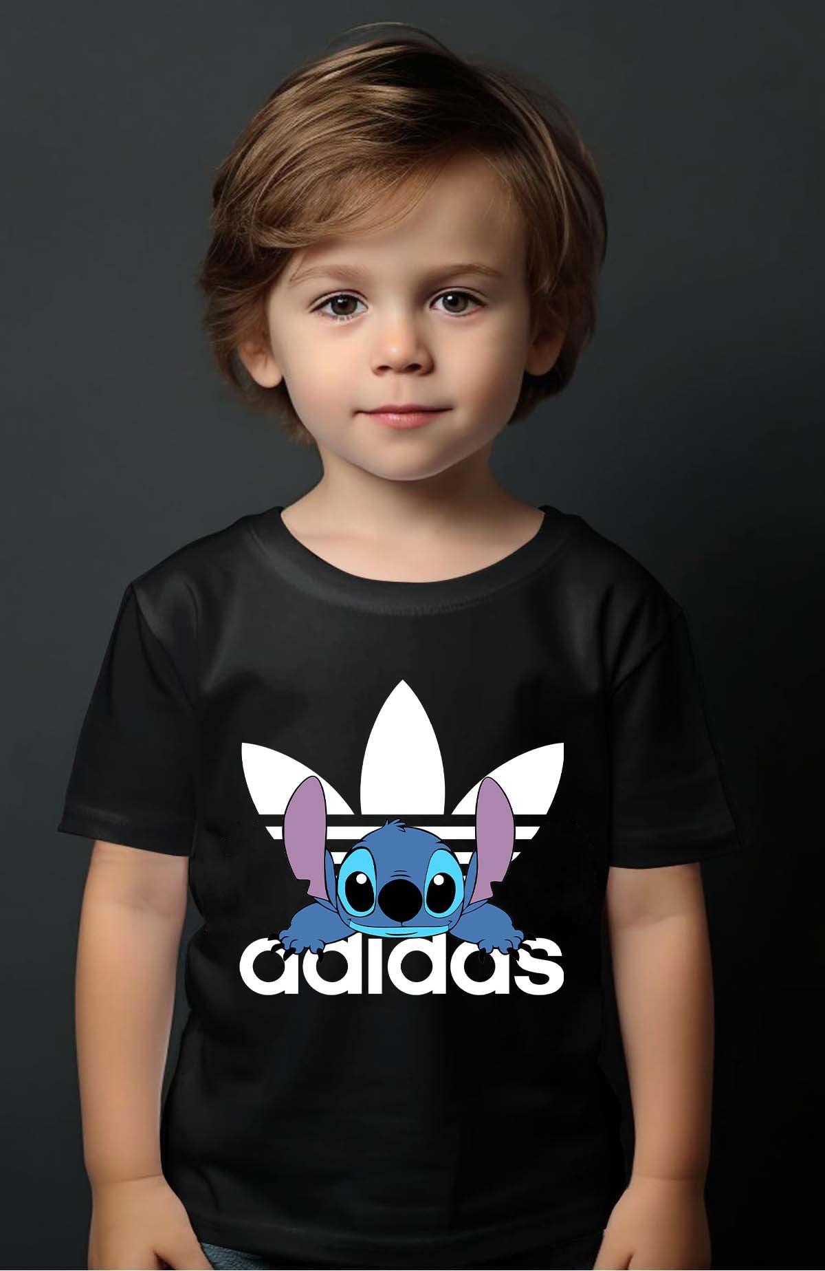 COULEUR:Noir|T-shirt Garçon | Stich adid allongé Noir