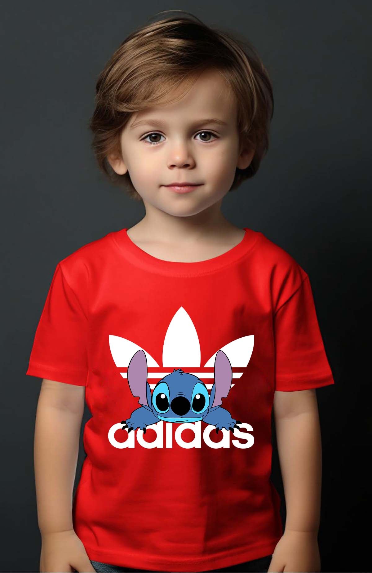 COULEUR:Rouge|T-shirt Garçon | Stich adid allongé Rouge