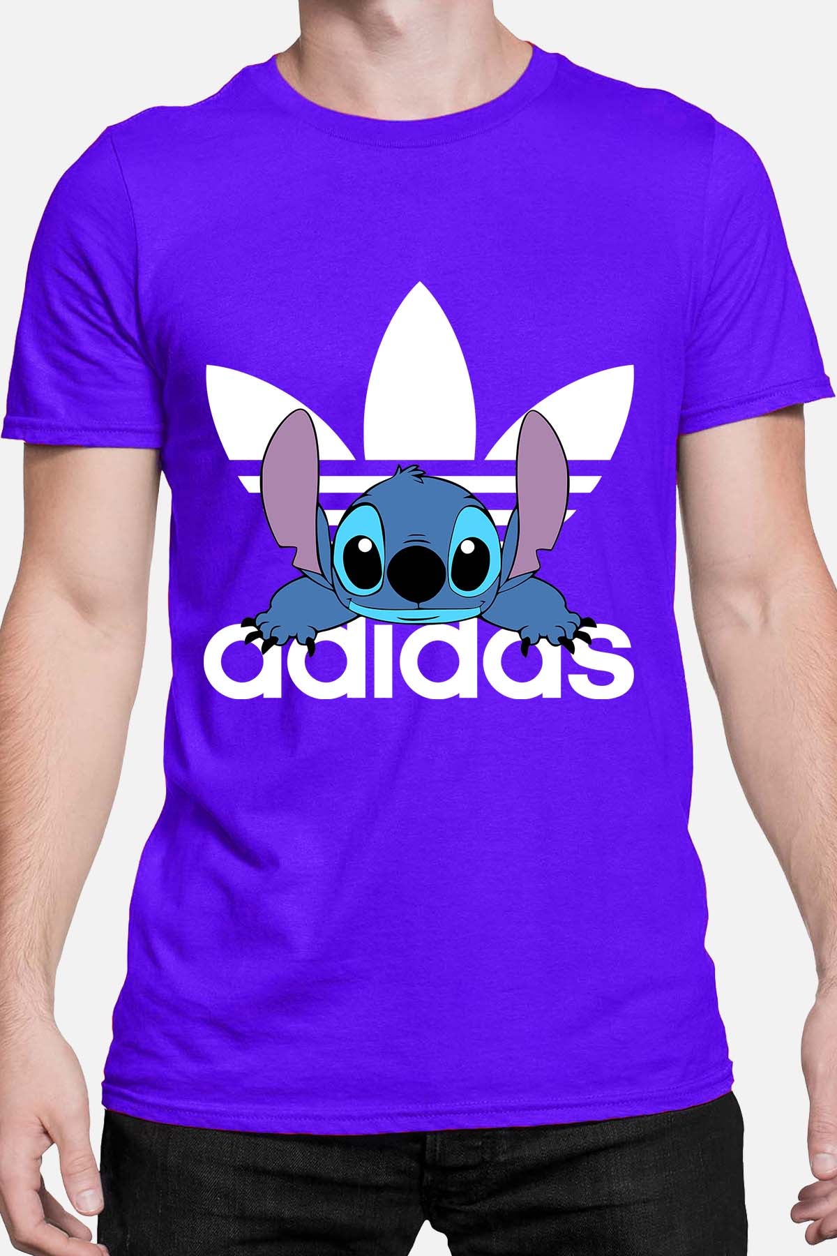 COULEUR:Bleu Roi|T-shirt Homme | Stich adid allongé Bleu Roi