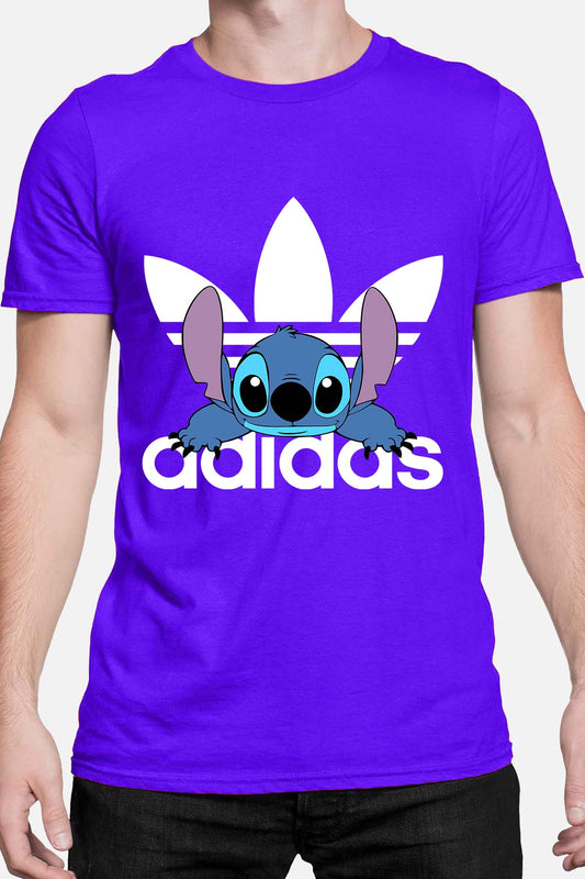 COULEUR:Bleu Roi|T-shirt Homme | Stich adid allongé Bleu Roi