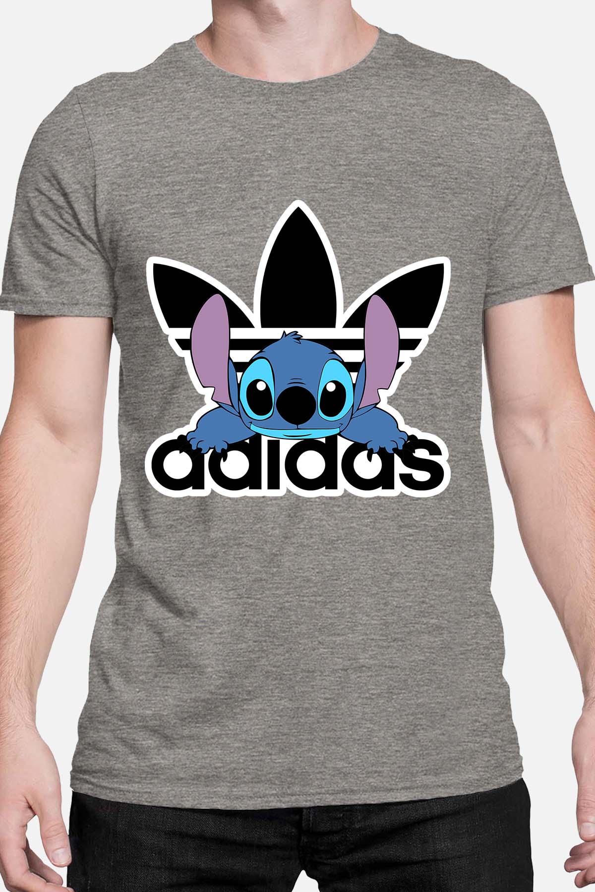 COULEUR:Gris|T-shirt Homme | Stich adid allongé Gris