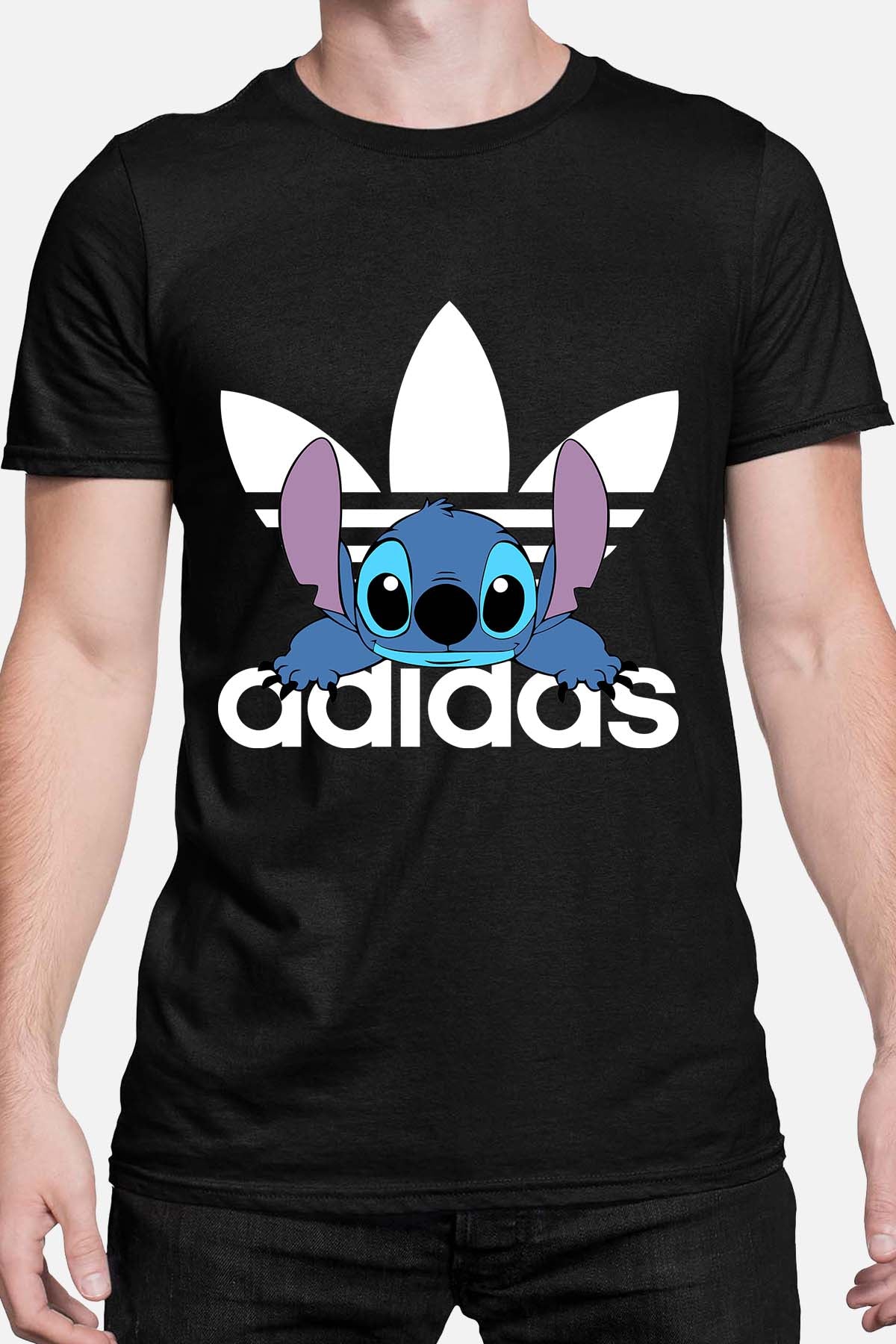 COULEUR:Noir|T-shirt Homme | Stich adid allongé Noir