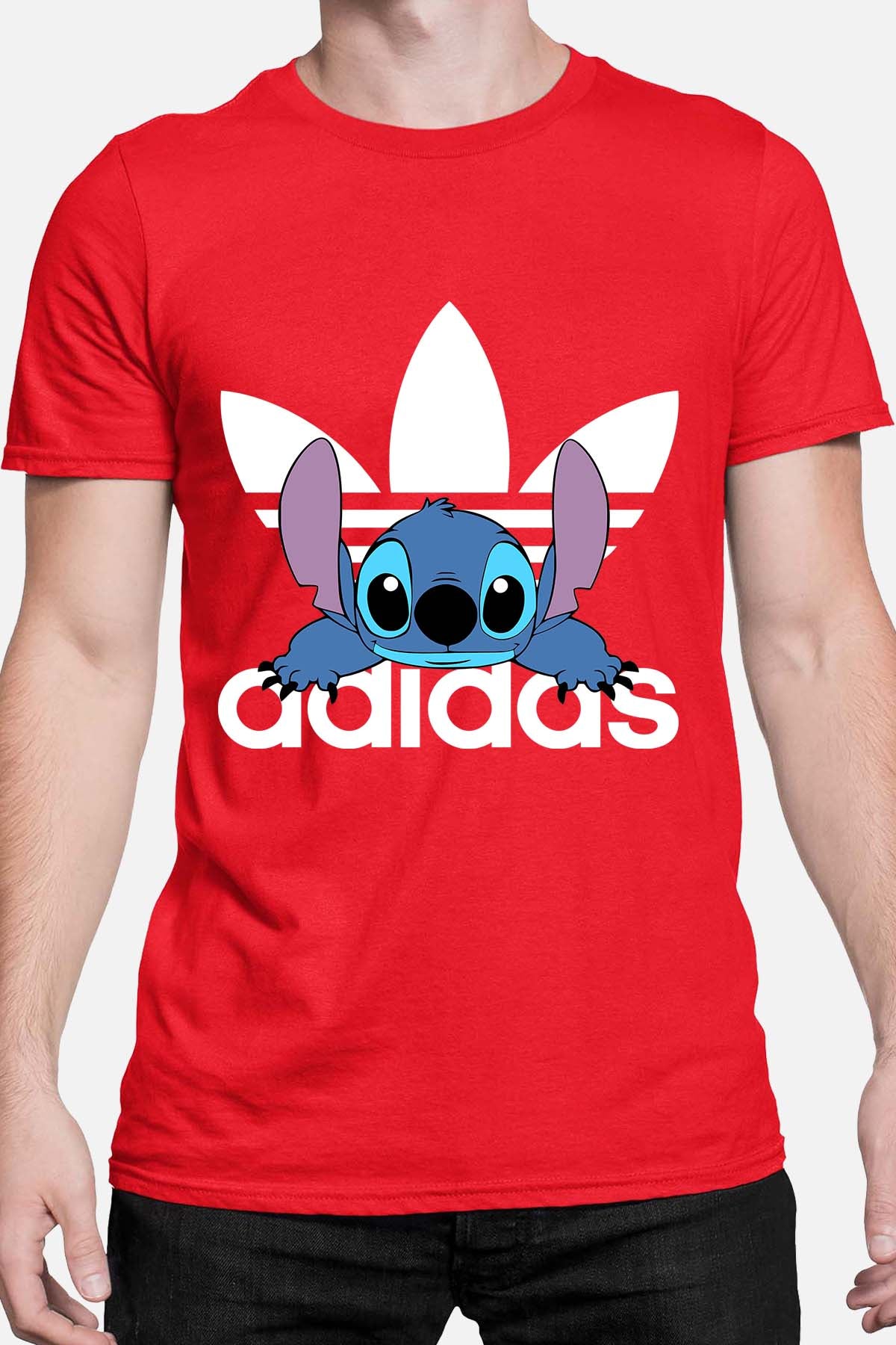 COULEUR:Rouge|T-shirt Homme | Stich adid allongé Rouge