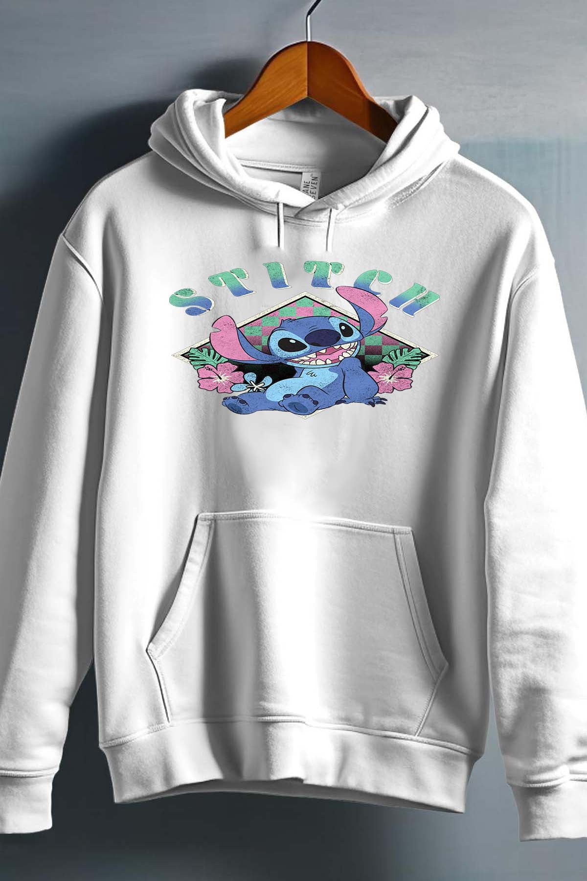 COULEUR:Blanc|Sweat Capuche Fille | Stitch JB Blanc