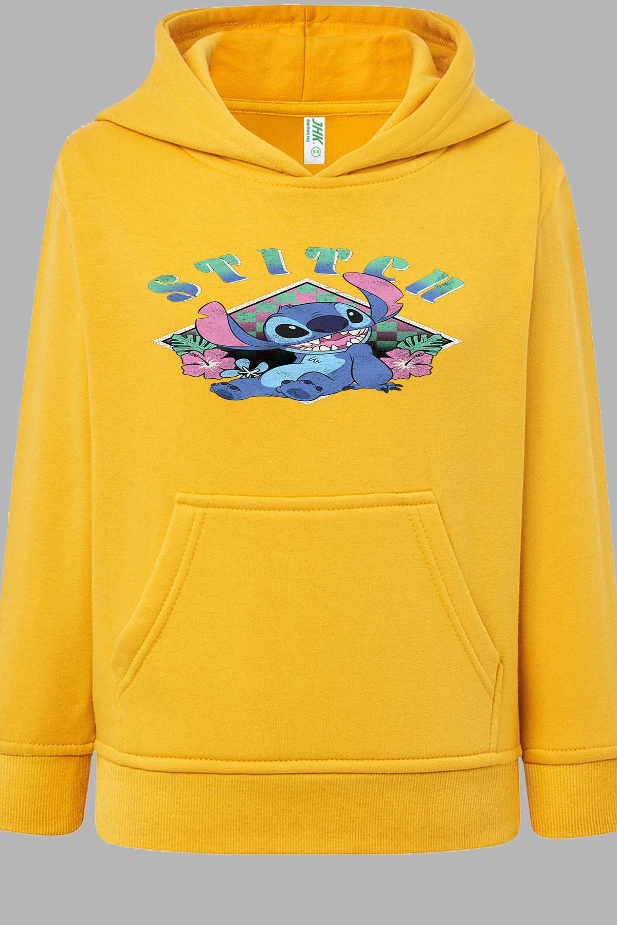 COULEUR:Jaune|Sweat Capuche Fille | Stitch JB Jaune
