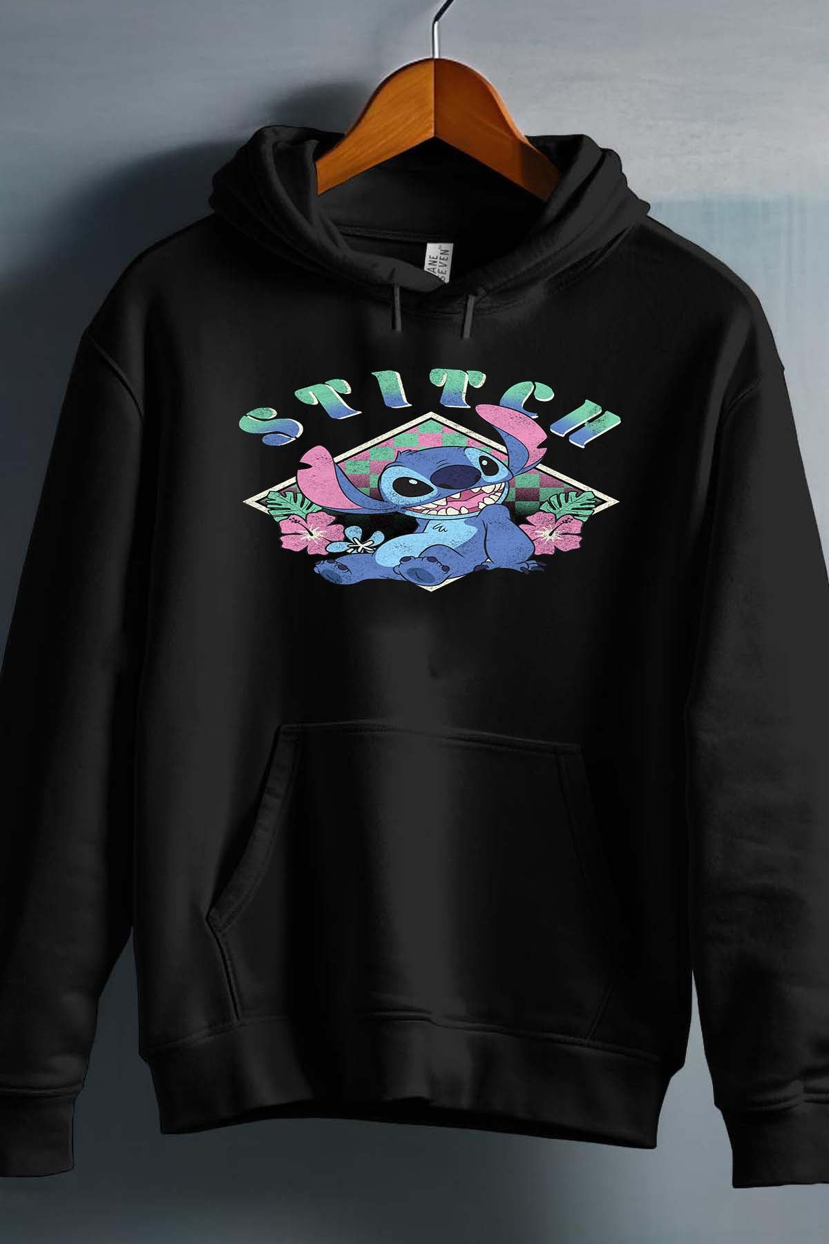 COULEUR:Noir|Sweat Capuche Fille | Stitch JB Noir