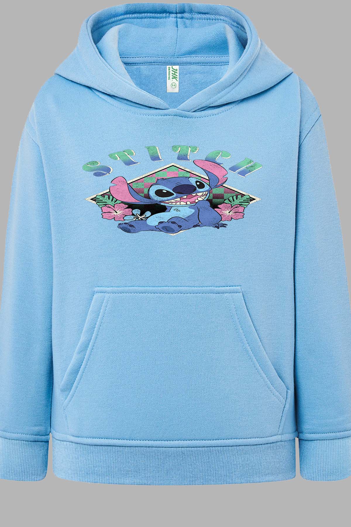 COULEUR:Bleu Ciel|Sweat Capuche Homme | Stitch JB Bleu Ciel
