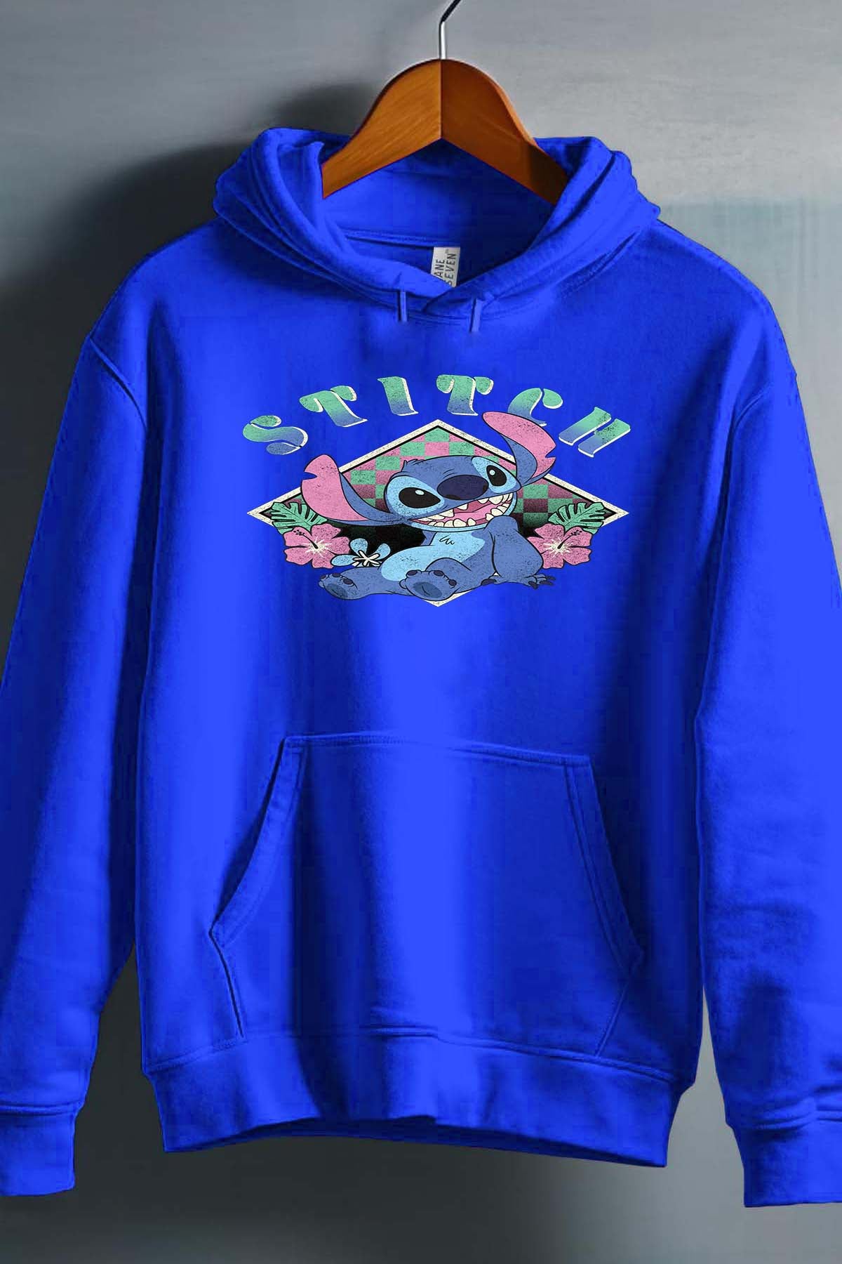 COULEUR:Bleu Roi|Sweat Capuche Homme | Stitch JB Bleu Roi