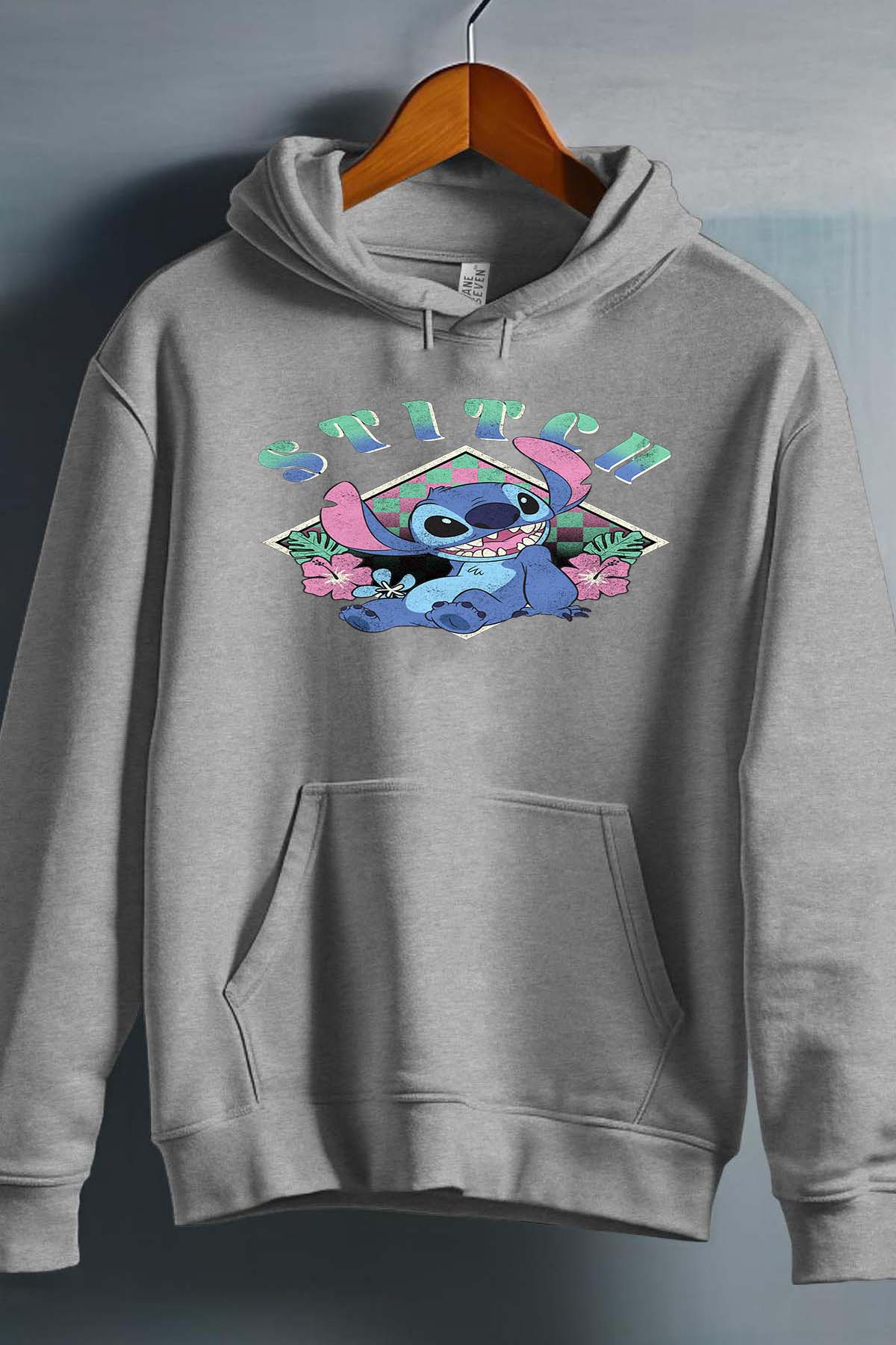 COULEUR:Gris|Sweat Capuche Homme | Stitch JB Gris