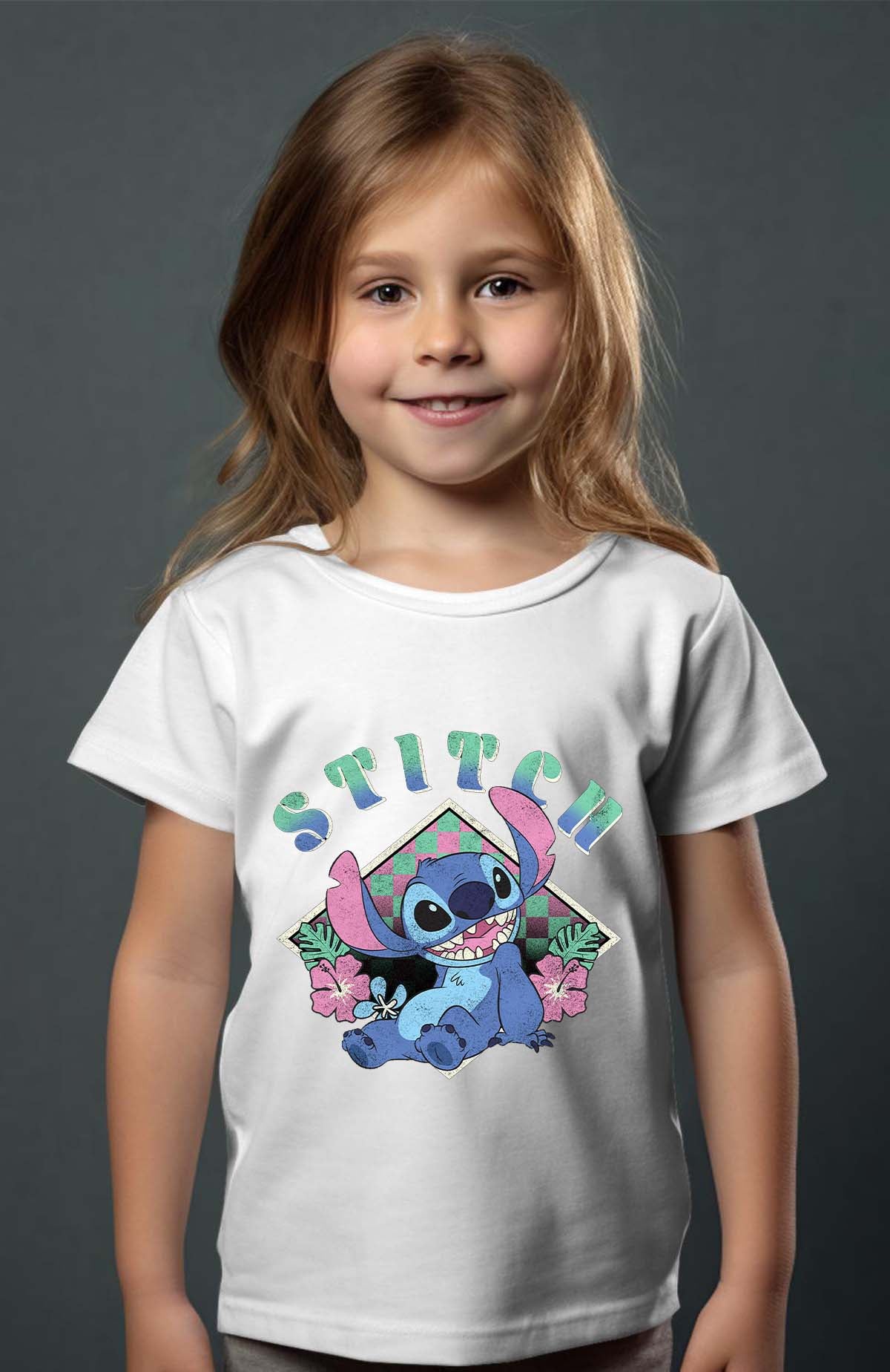 COULEUR:Blanc|T-shirt Fille | Stitch JB Blanc