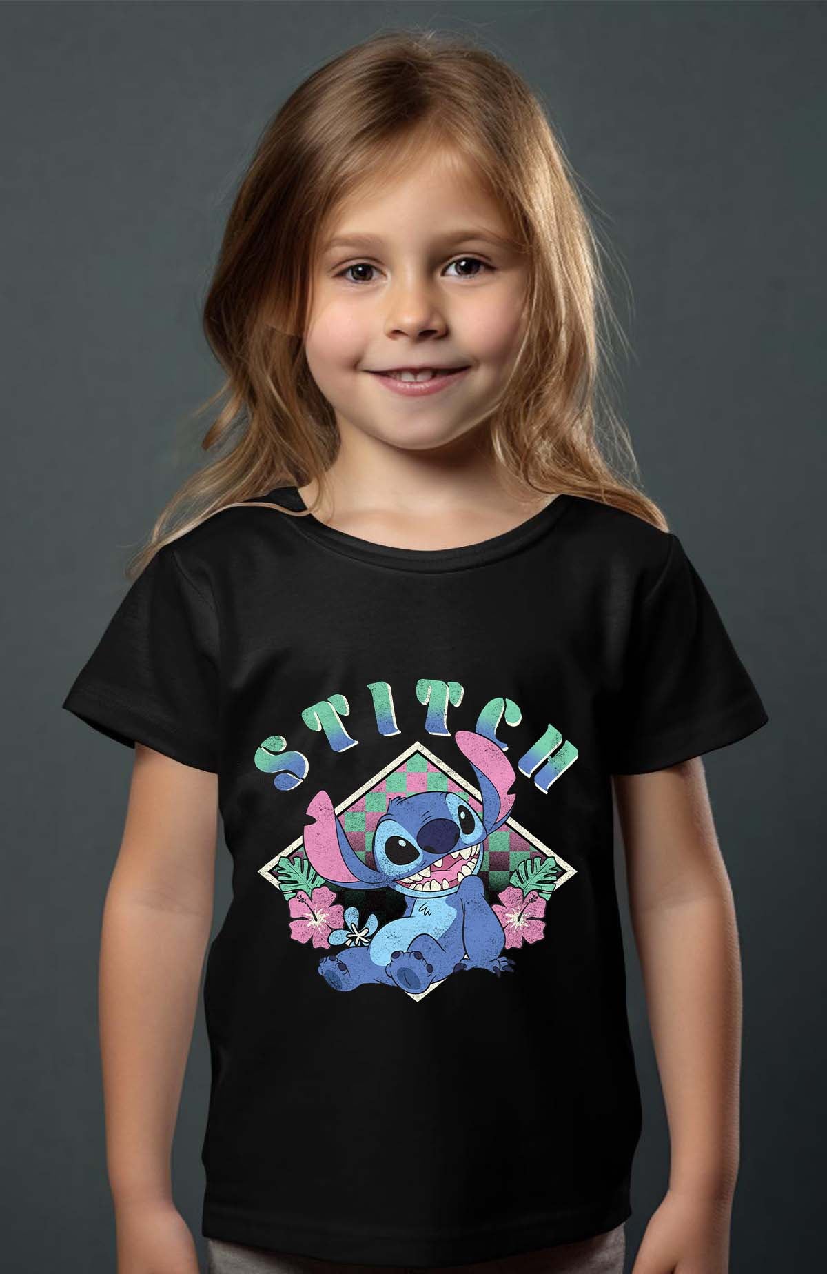 COULEUR:Noir|T-shirt Fille | Stitch JB Noir