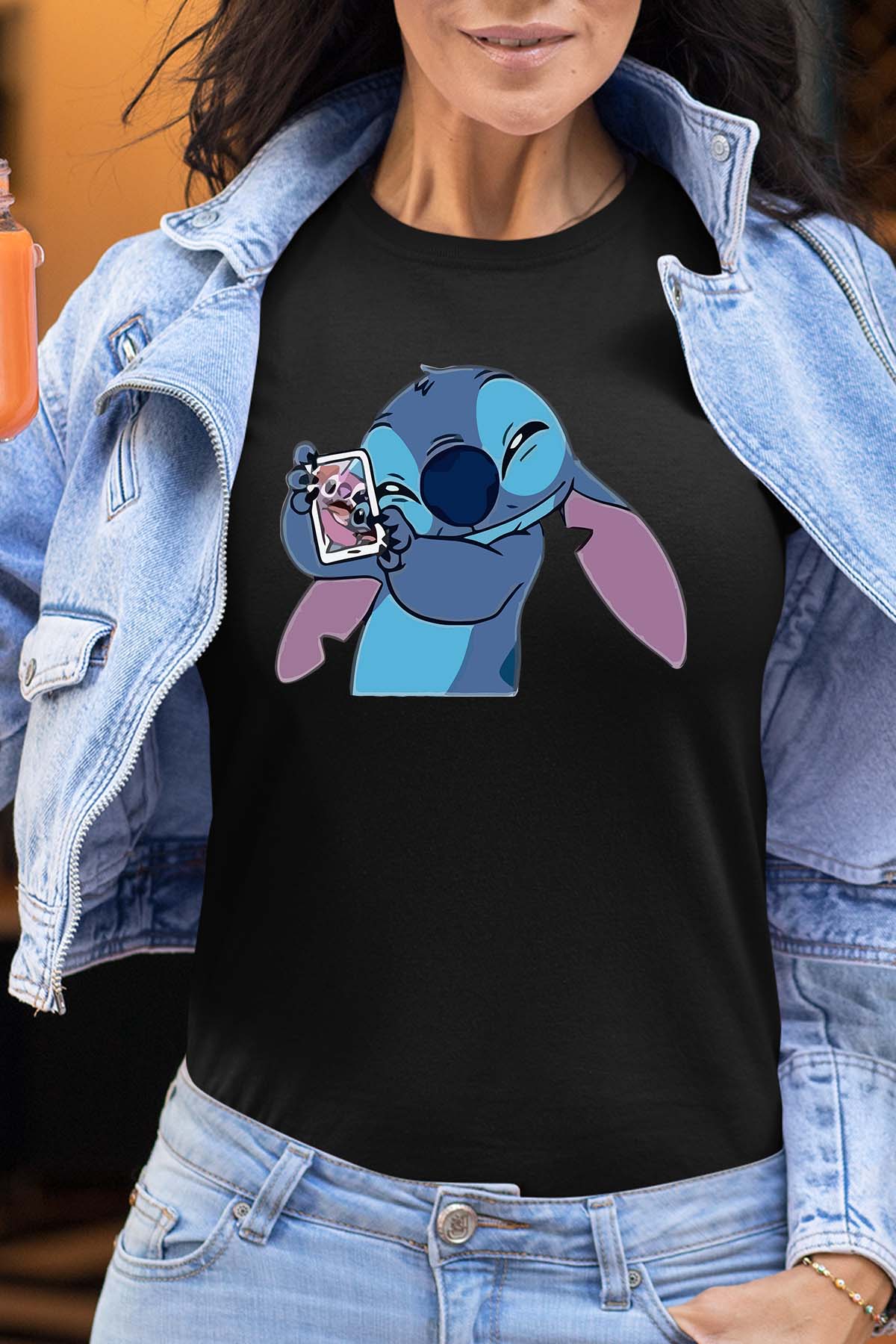 COULEUR:Noir|T-shirt Femme | Stitch Mobile Noir