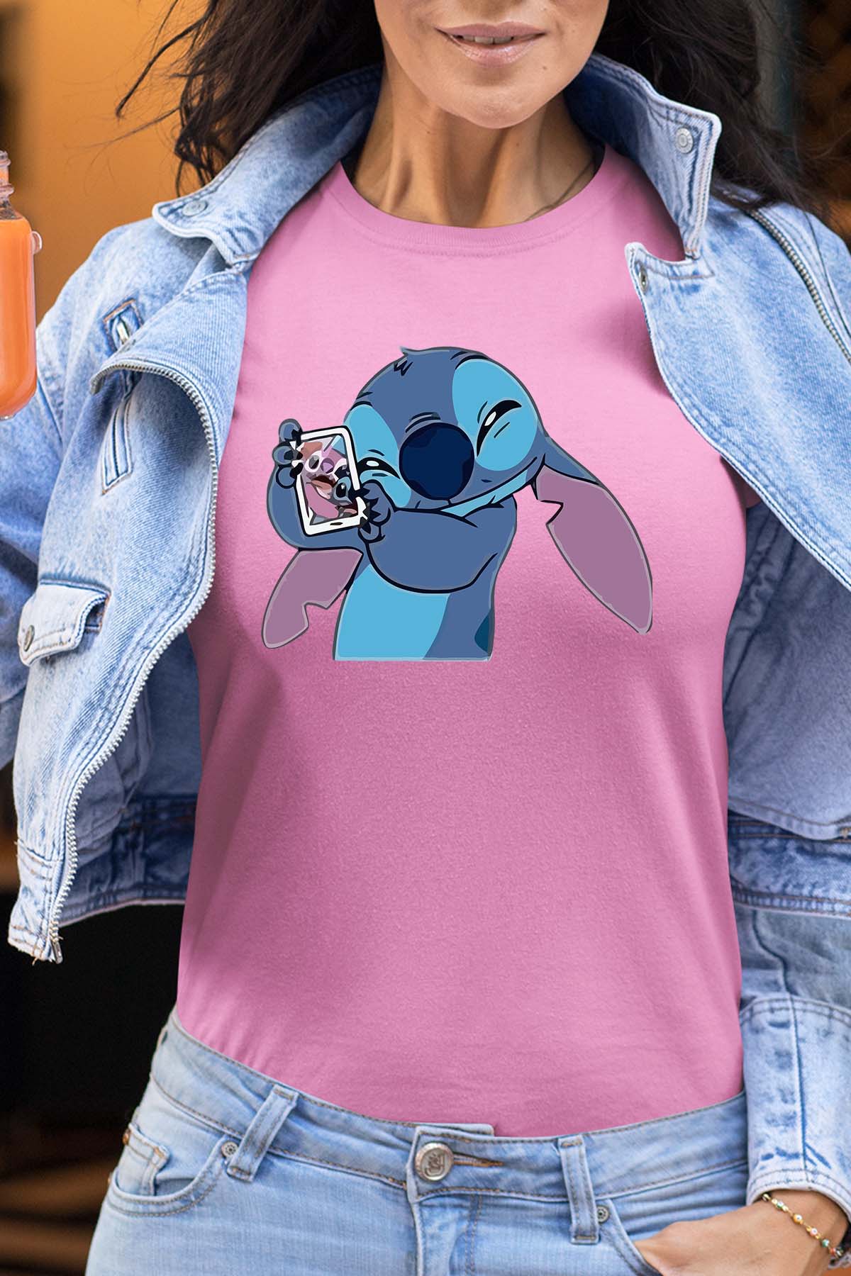 COULEUR:Rose|T-shirt Femme | Stitch Mobile Rose