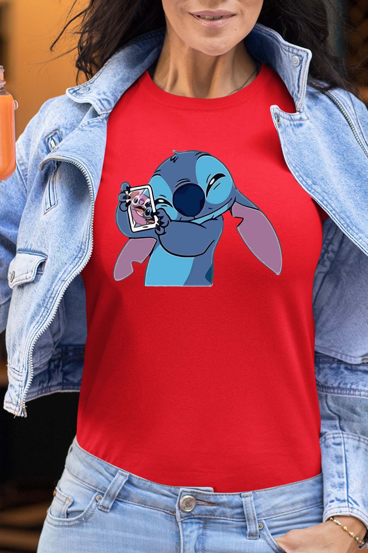 COULEUR:Rouge|T-shirt Femme | Stitch Mobile Rouge
