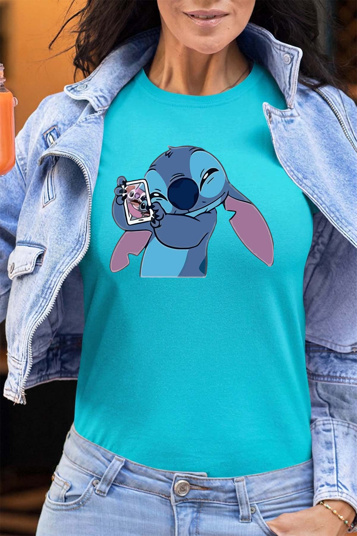 COULEUR:Turquoise|T-shirt Femme | Stitch Mobile Turquoise