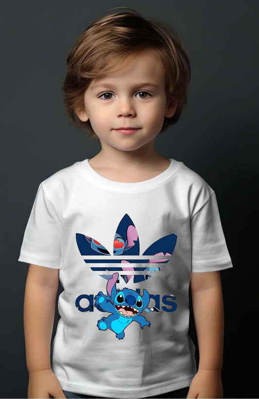 COULEUR:Blanc|T-shirt Garçon | Stitch Patern Adid Blanc