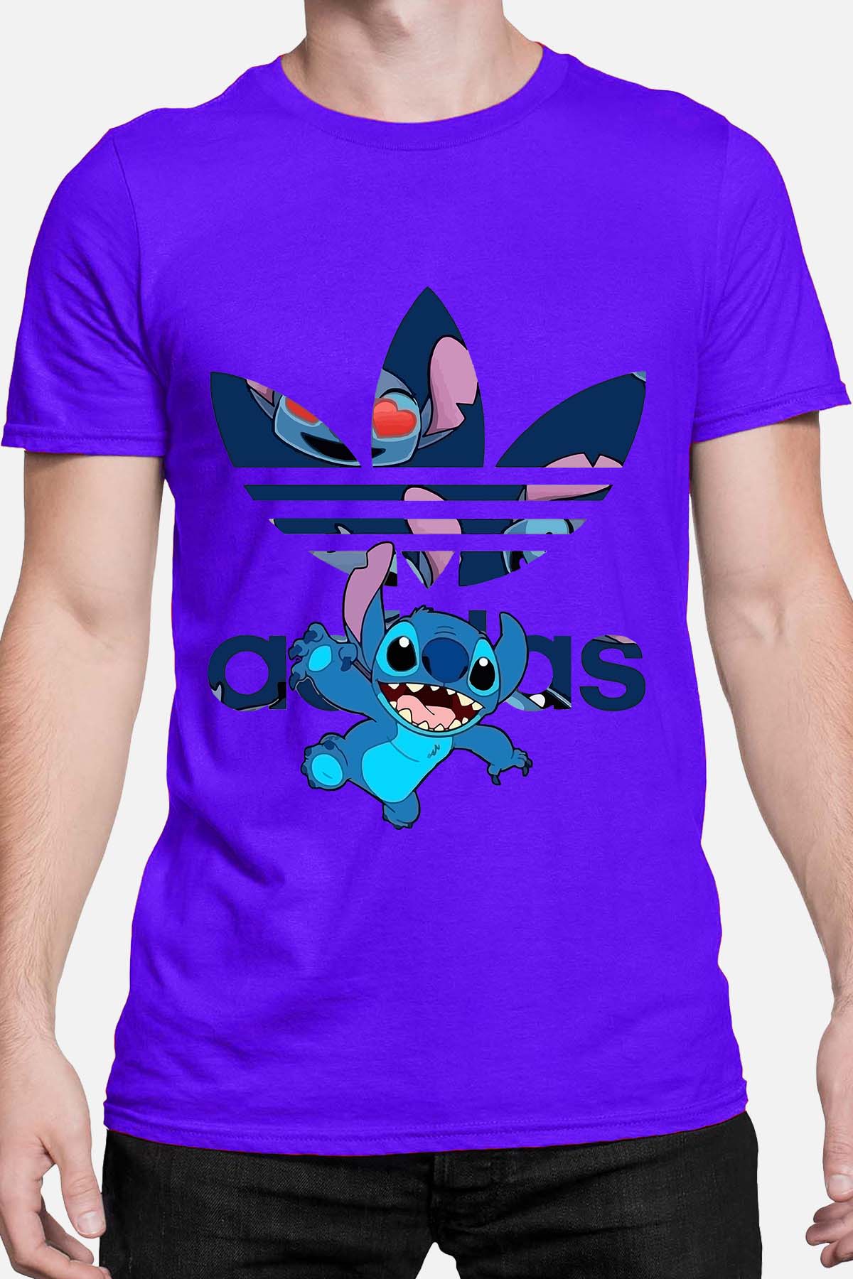 COULEUR:Bleu Roi|T-shirt Homme | Stitch Patern Adid Bleu Roi