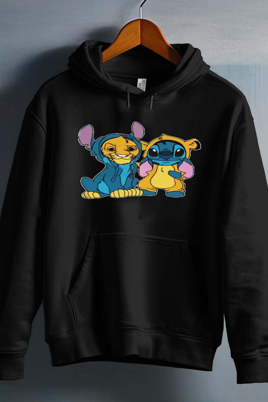 COULEUR:Noir|Sweat Capuche Garçon | Stitch & Simba déguisé Noir
