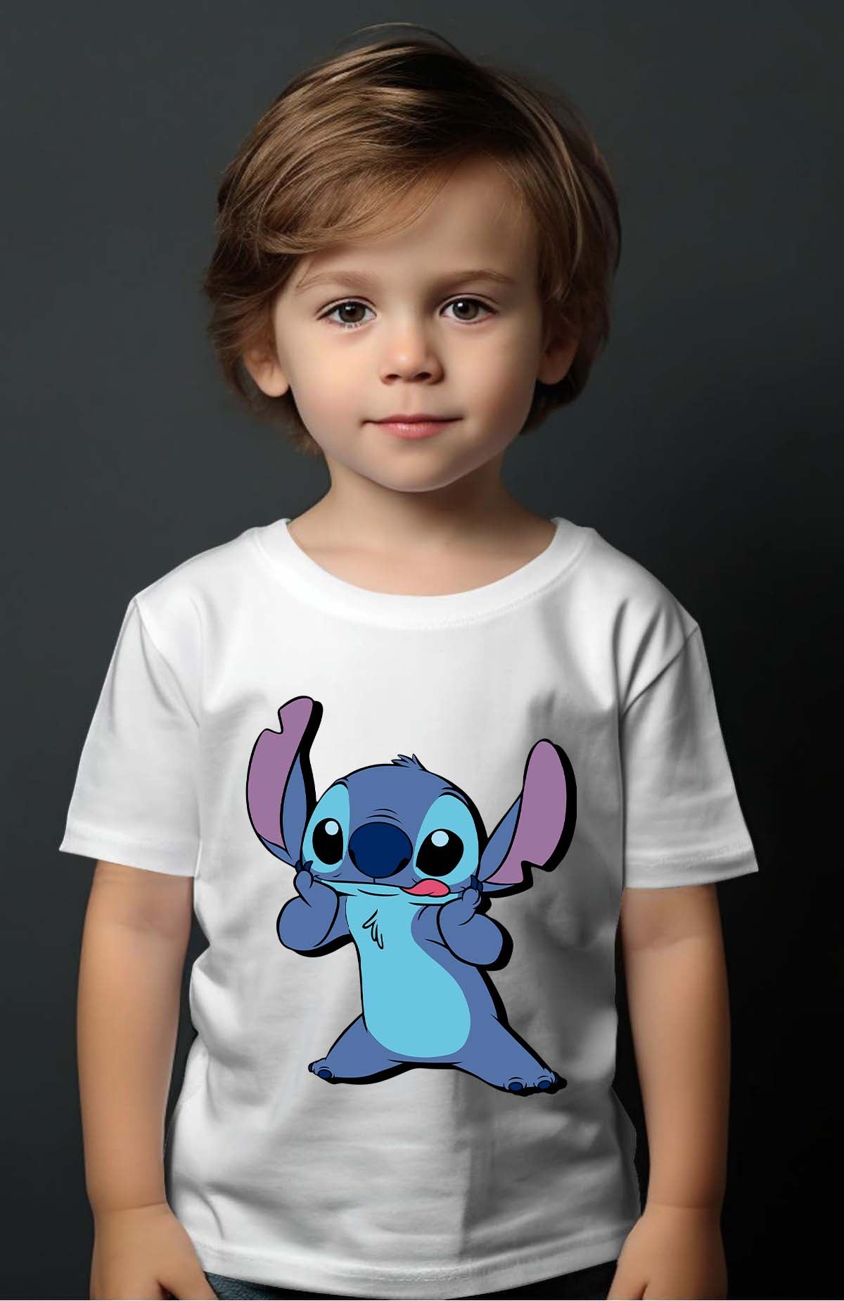 COULEUR:Blanc|T-shirt Garçon | Stitch Tongue Blanc