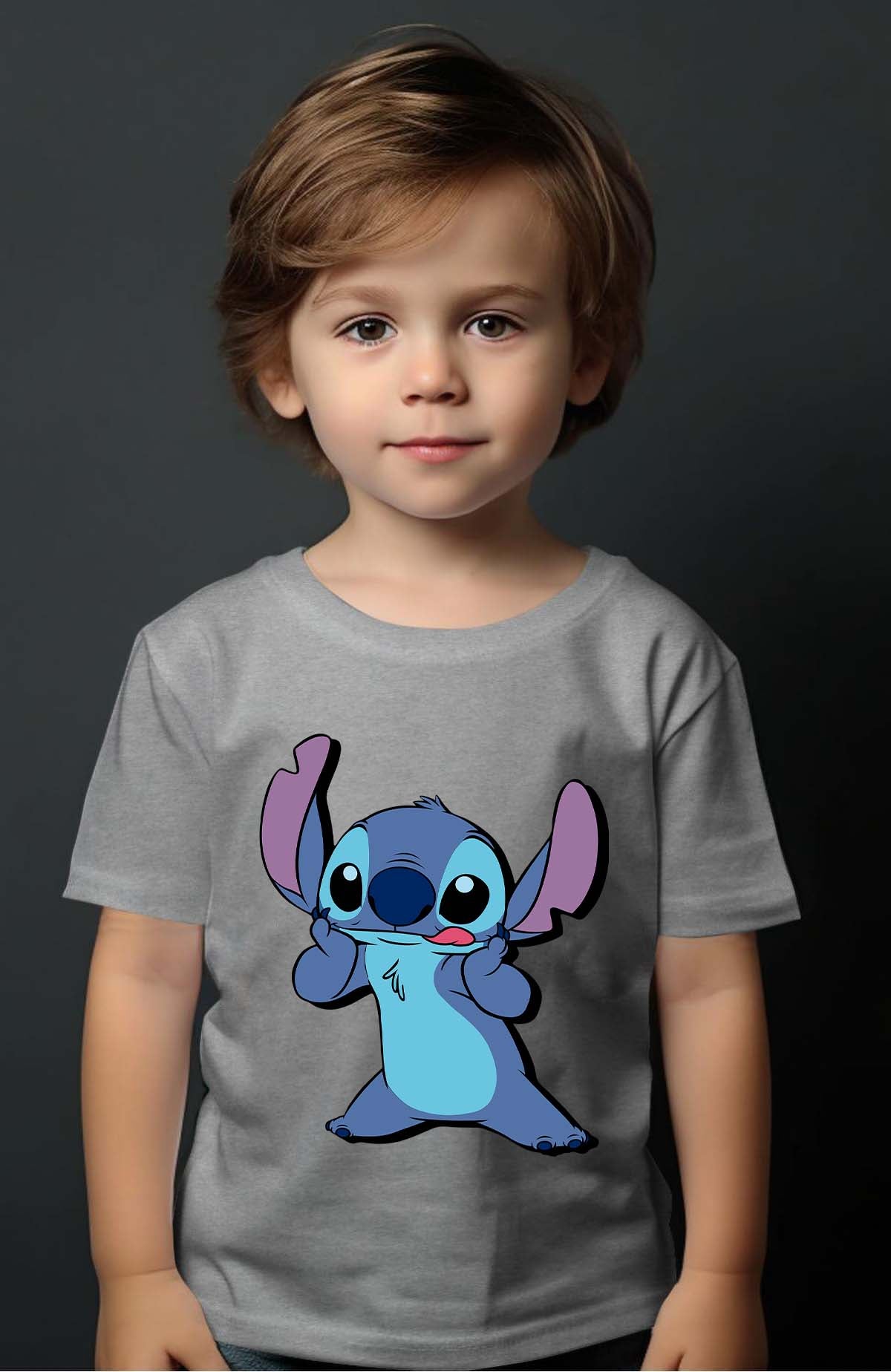 COULEUR:Gris|T-shirt Garçon | Stitch Tongue Gris