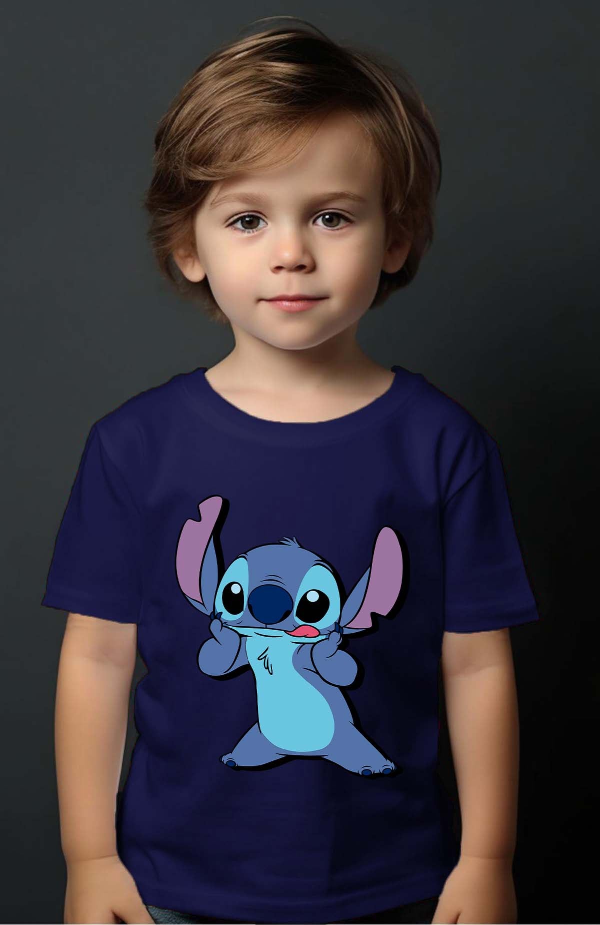 COULEUR:Marine|T-shirt Garçon | Stitch Tongue Marine