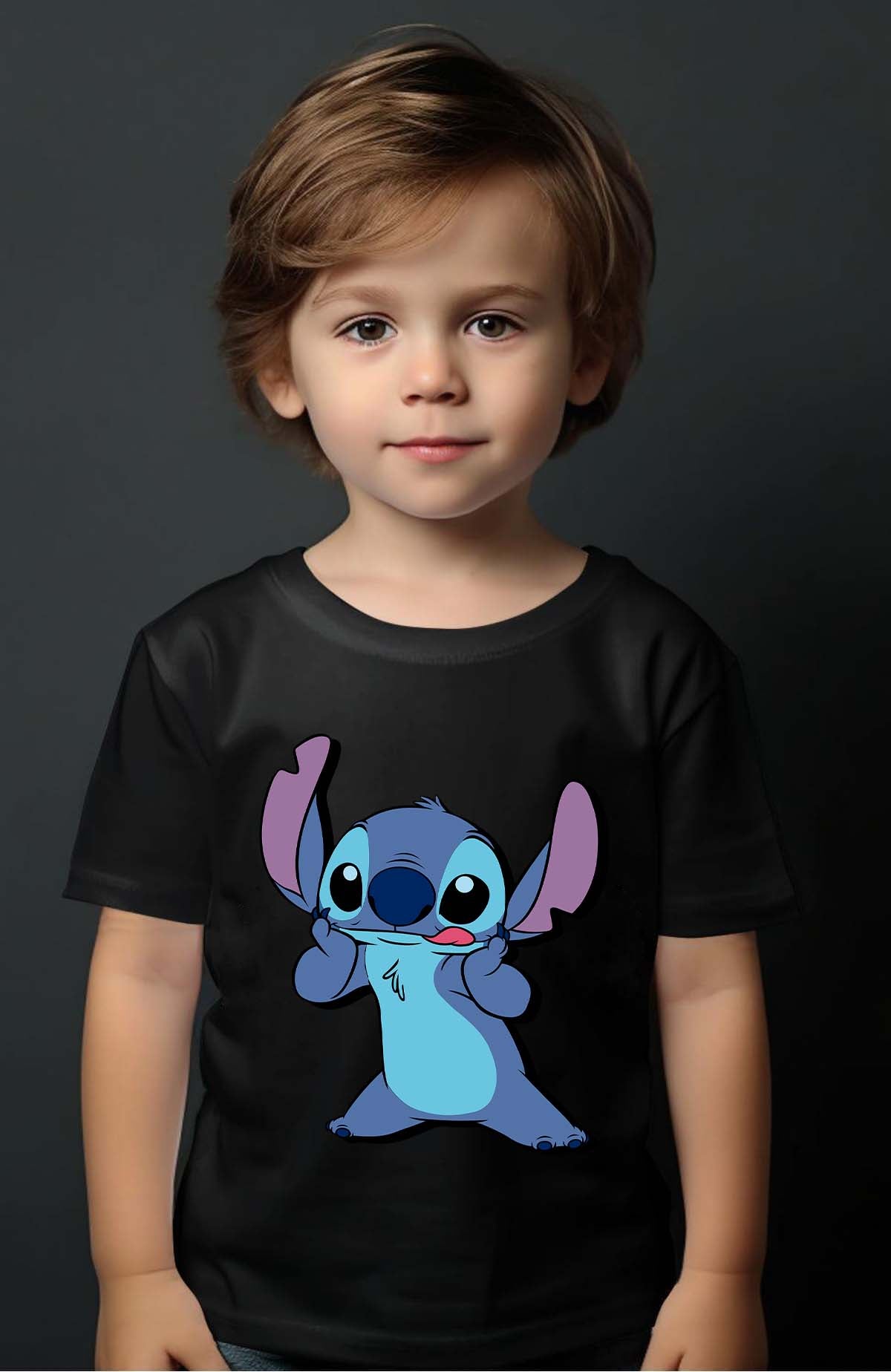 COULEUR:Noir|T-shirt Garçon | Stitch Tongue Noir