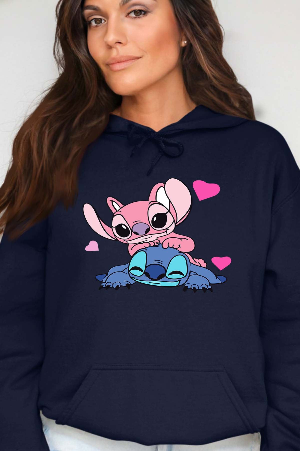 COULEUR:Marine|Sweat Capuche Femme | Stitch bundle 209 Marine