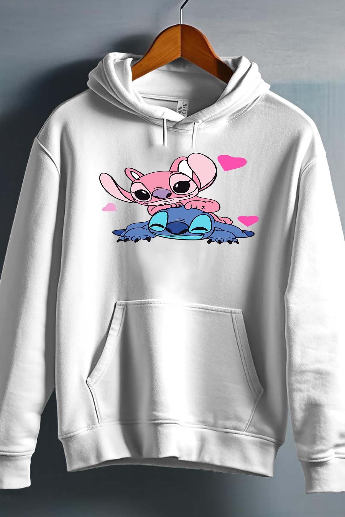 COULEUR:Blanc|Sweat Capuche Fille | Stitch bundle 209 Blanc