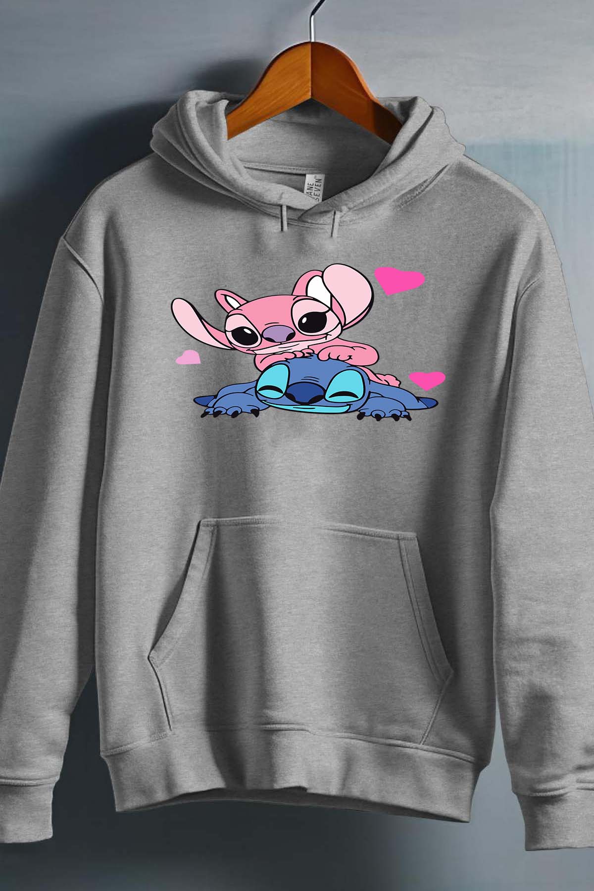 COULEUR:Gris|Sweat Capuche Fille | Stitch bundle 209 Gris