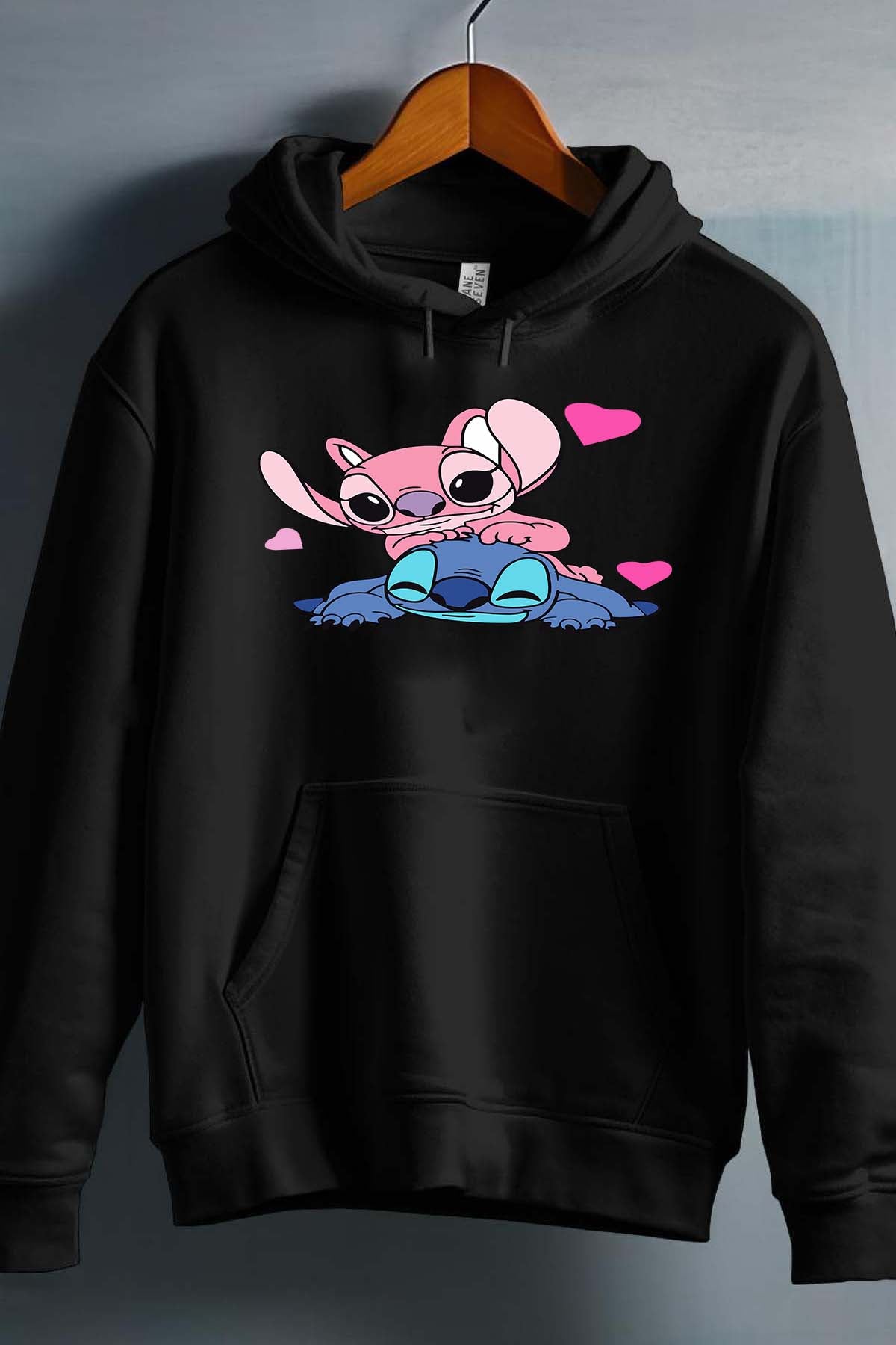 COULEUR:Noir|Sweat Capuche Fille | Stitch bundle 209 Noir