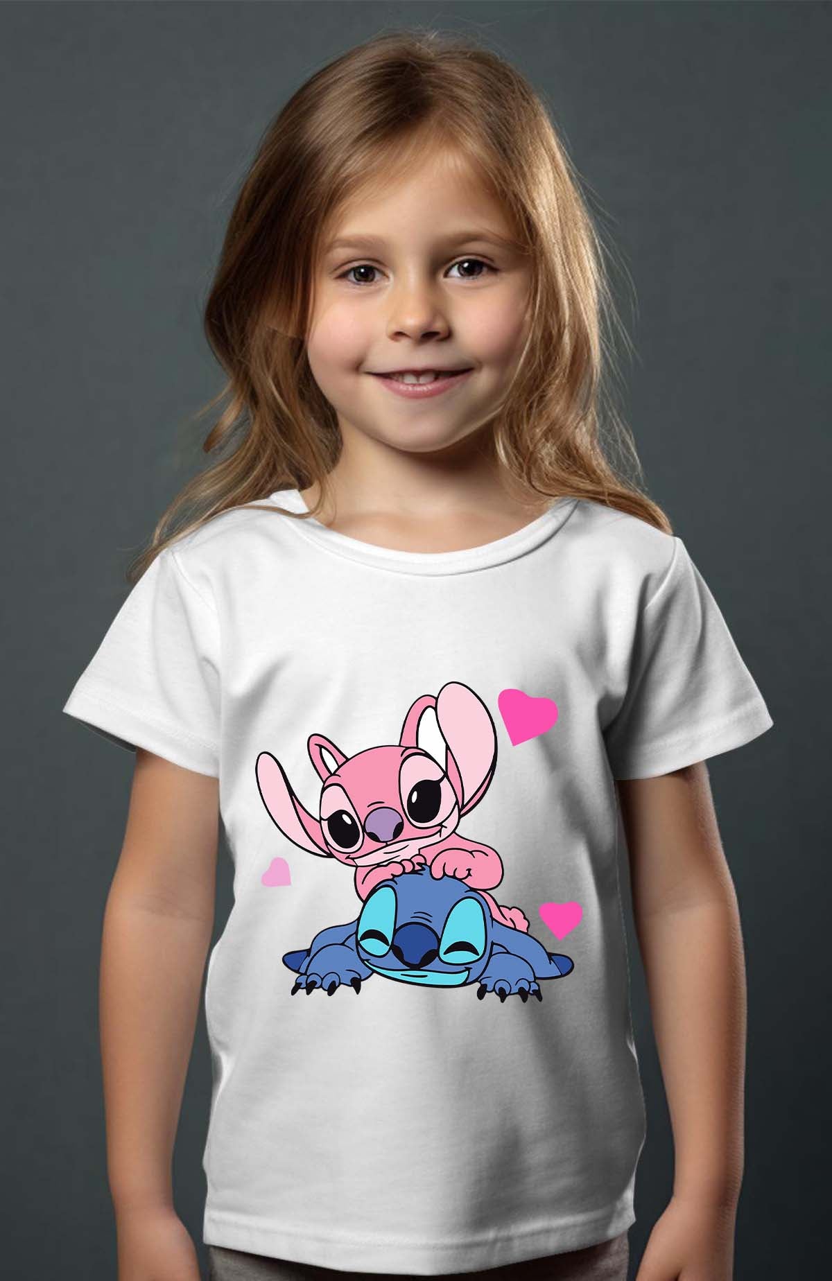 COULEUR:Blanc|T-shirt Fille | Stitch bundle 209 Blanc