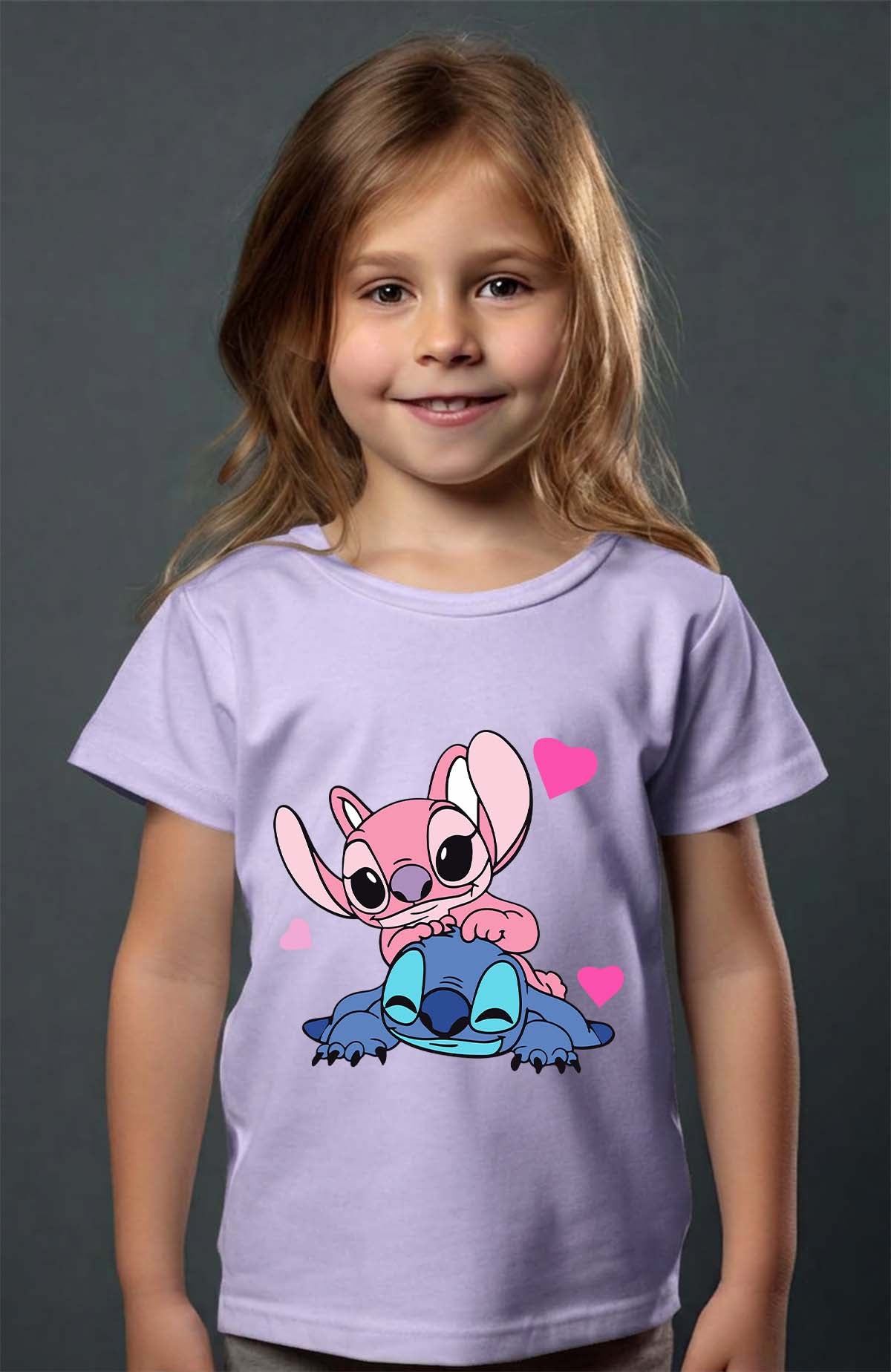 COULEUR:Violet|T-shirt Fille | Stitch bundle 209 Violet