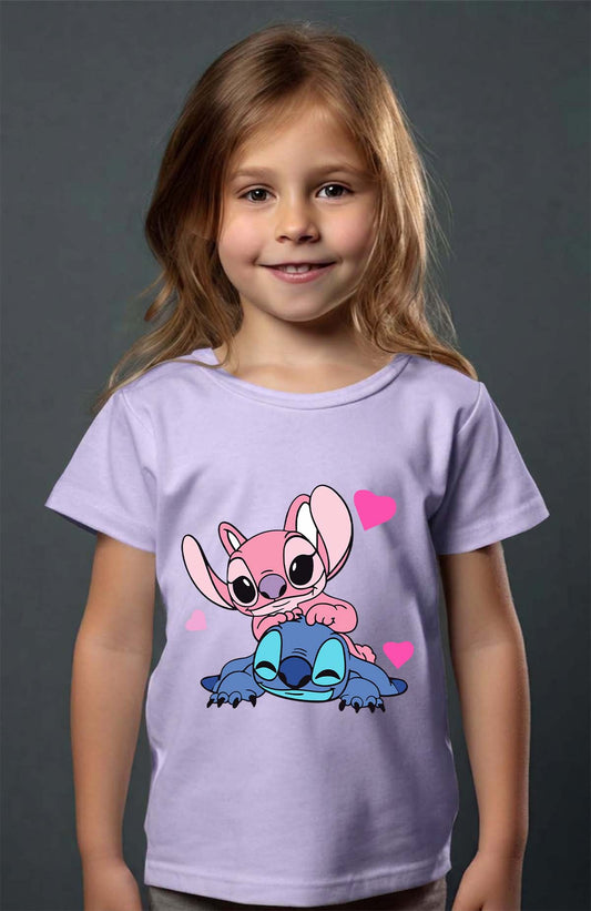 COULEUR:Violet|T-shirt Fille | Stitch bundle 209 Violet