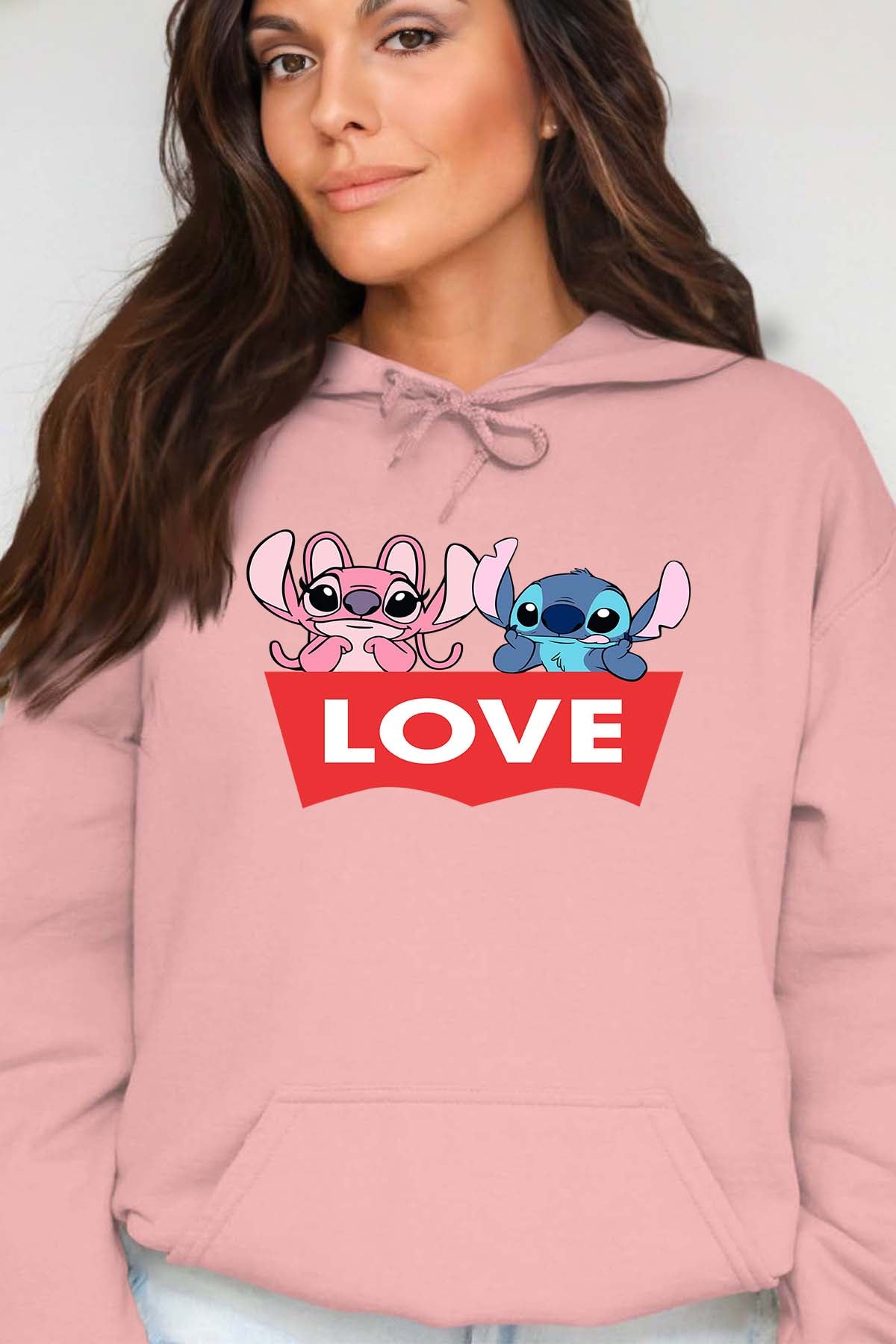 COULEUR:Rose|Sweat Capuche Femme | Stitch bundle 217 Rose