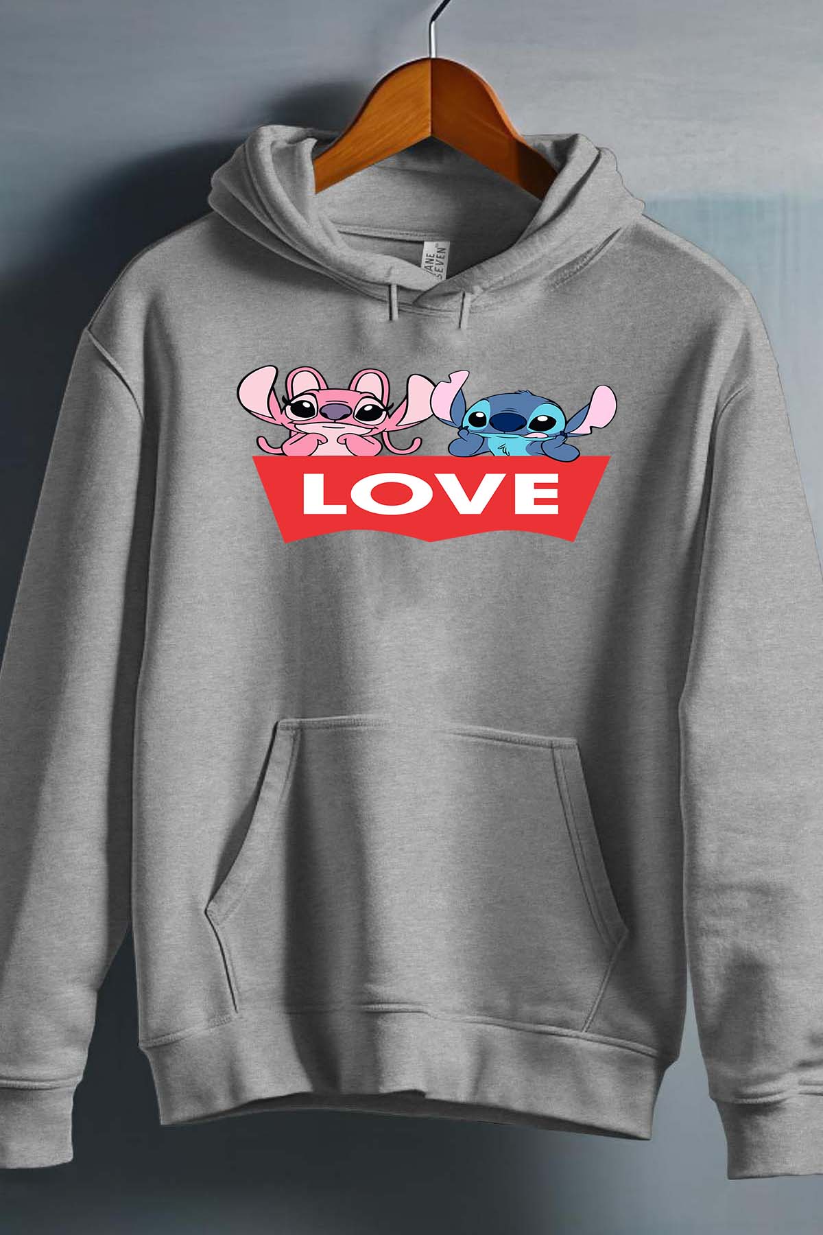 COULEUR:Gris|Sweat Capuche Fille | Stitch bundle 217 Gris