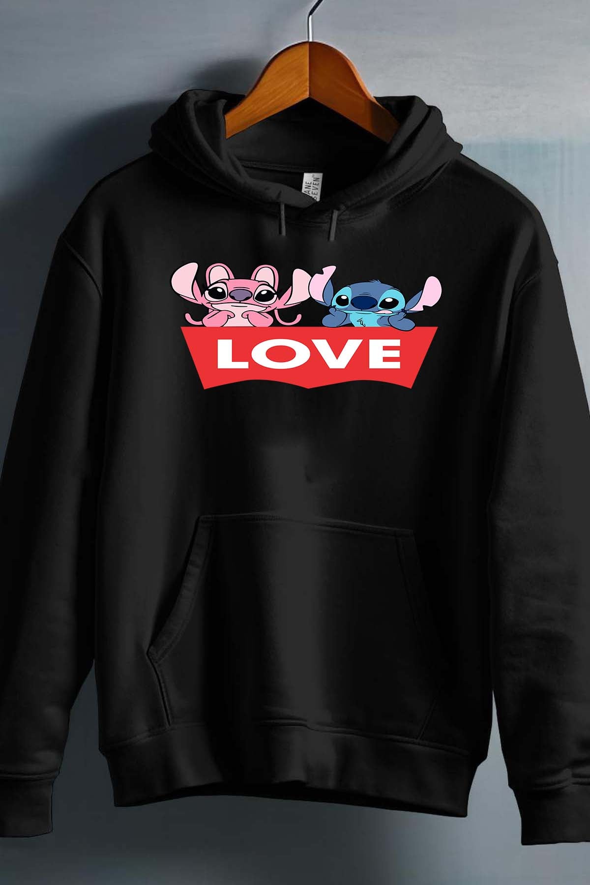 COULEUR:Noir|Sweat Capuche Fille | Stitch bundle 217 Noir