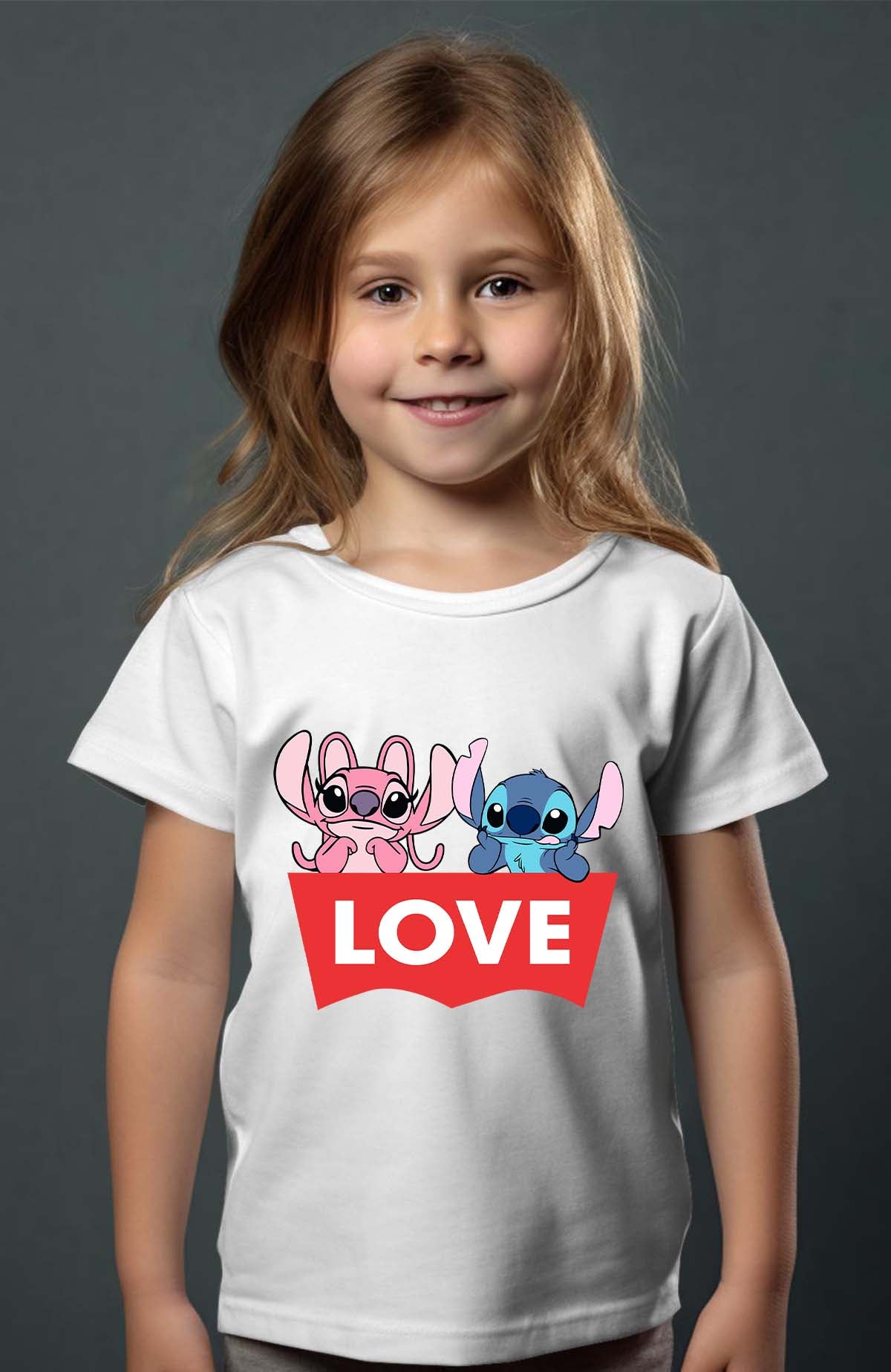 COULEUR:Blanc|T-shirt Fille | Stitch bundle 217 Blanc