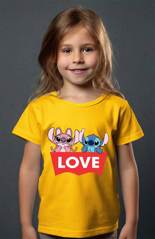 COULEUR:Jaune|T-shirt Fille | Stitch bundle 217 Jaune