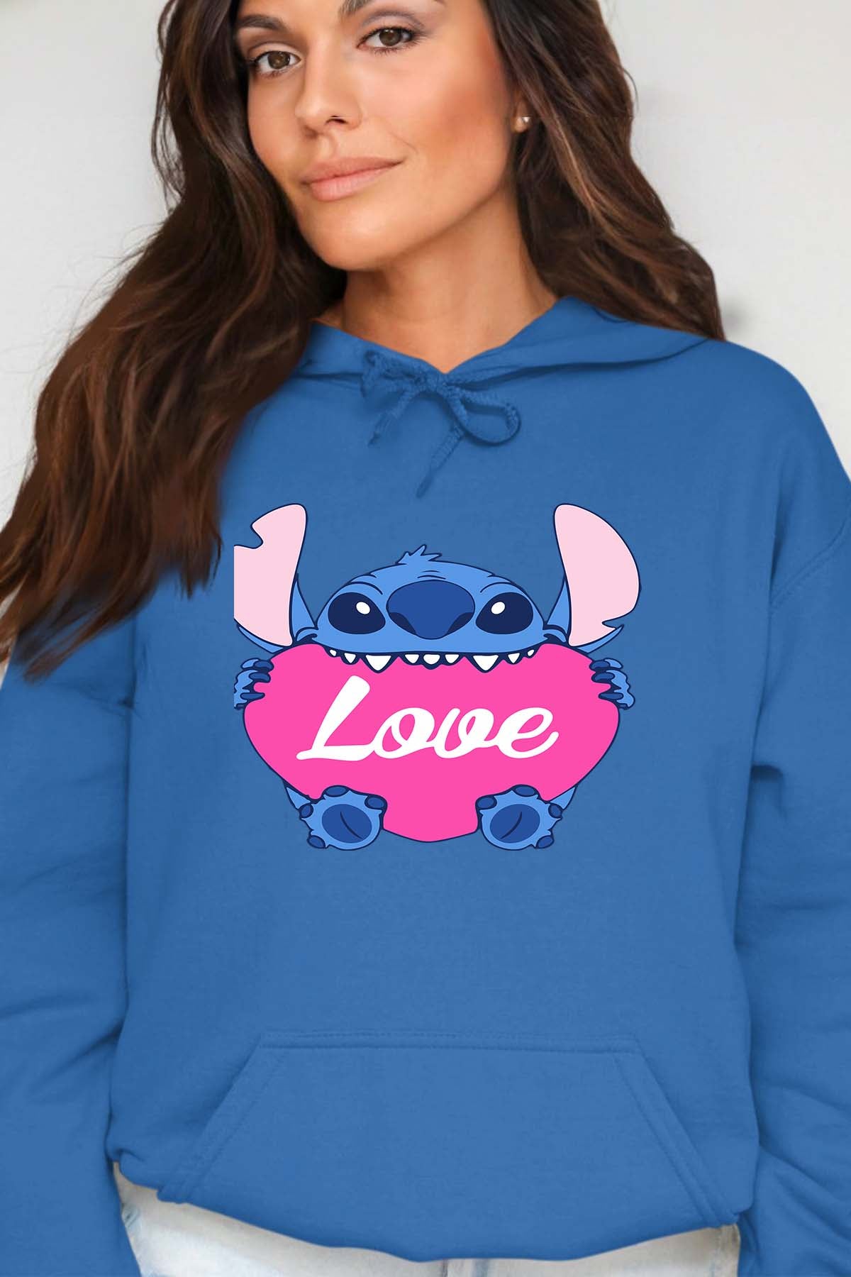 COULEUR:Bleu Roi|Sweat Capuche Femme | Stitch bundle 226 Bleu Roi