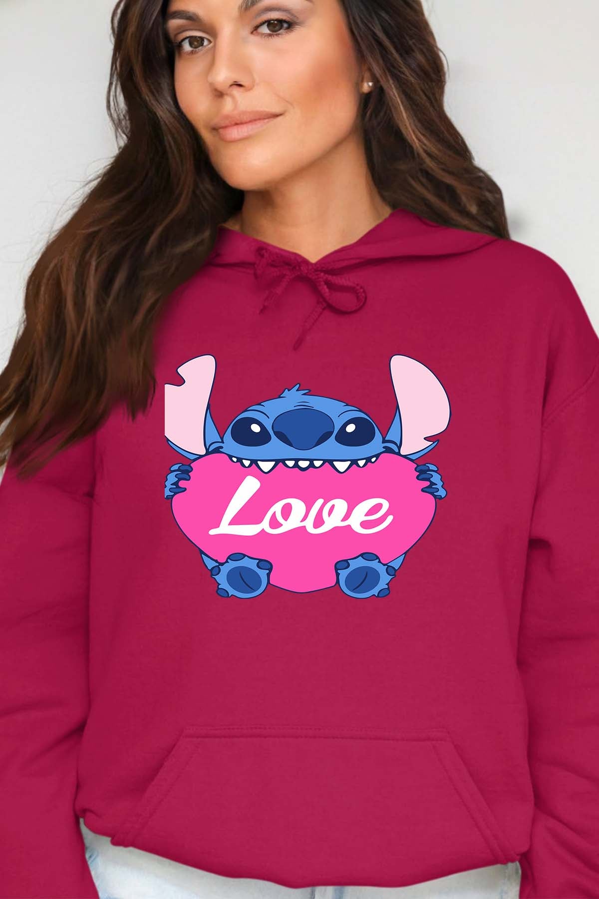 COULEUR:Bordeaux|Sweat Capuche Femme | Stitch bundle 226 Bordeaux
