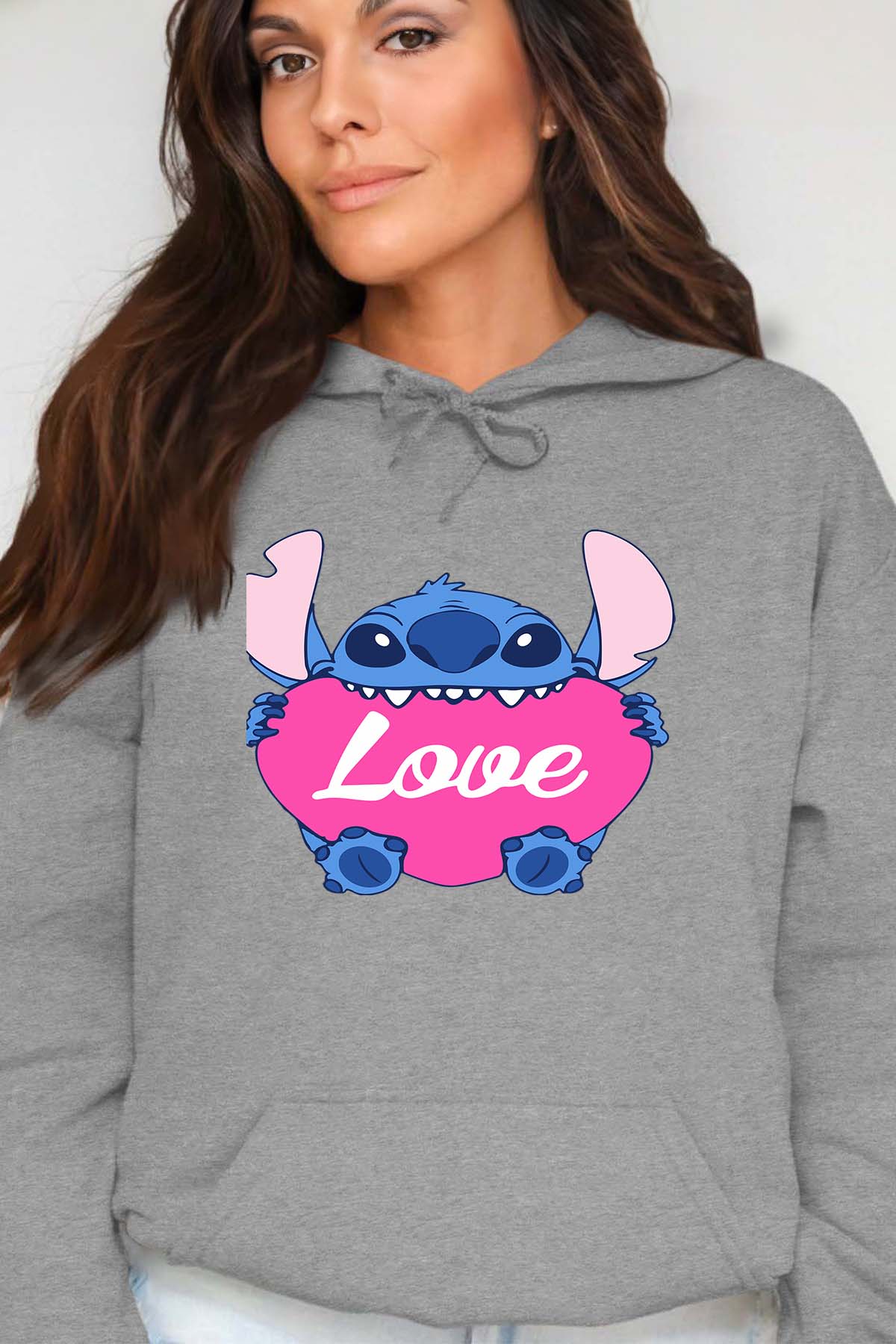 COULEUR:Gris|Sweat Capuche Femme | Stitch bundle 226 Gris