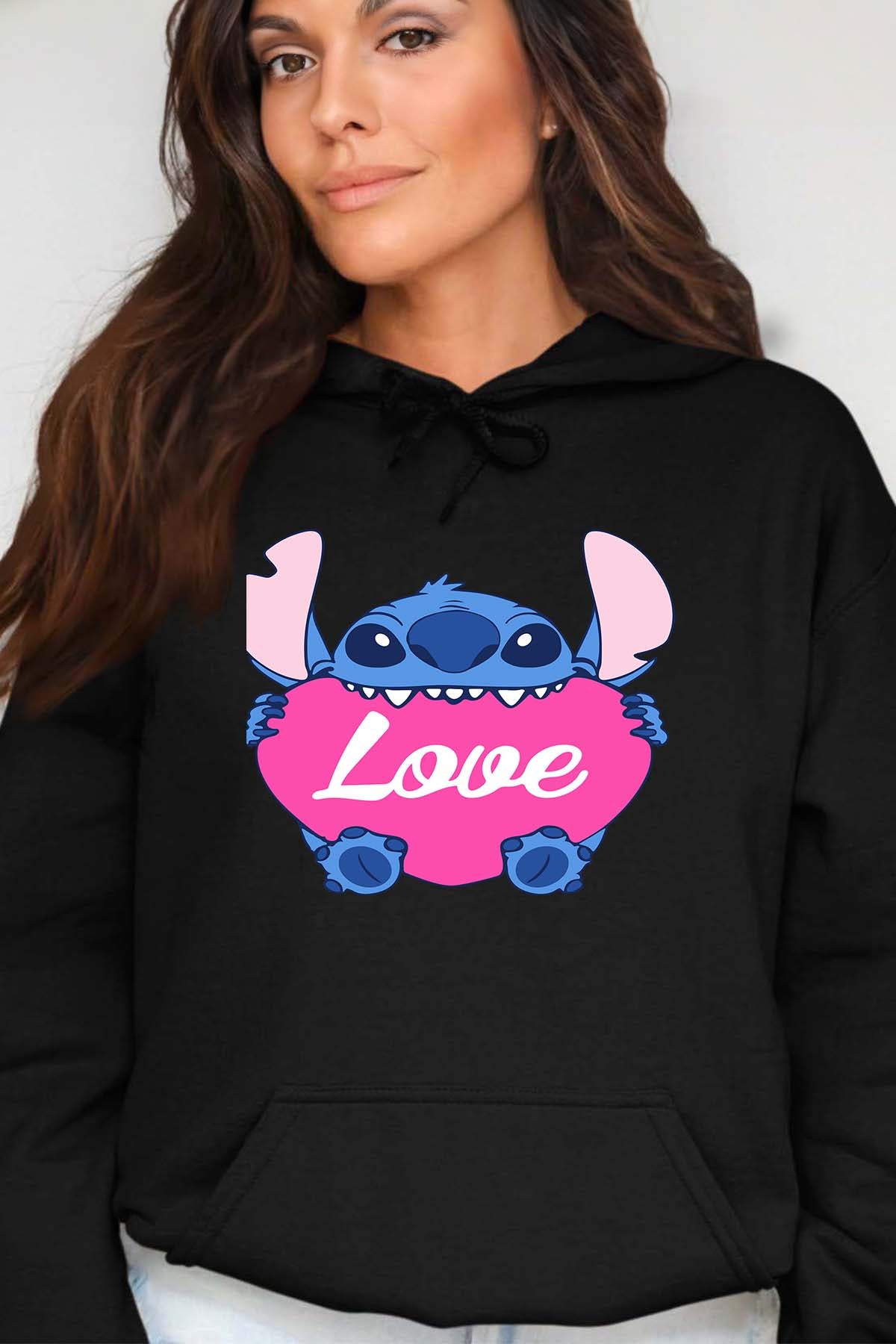 COULEUR:Noir|Sweat Capuche Femme | Stitch bundle 226 Noir