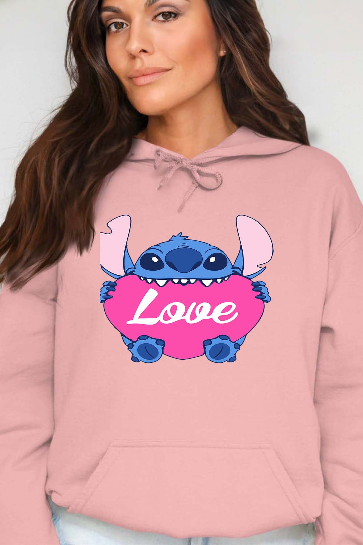 COULEUR:Rose|Sweat Capuche Femme | Stitch bundle 226 Rose