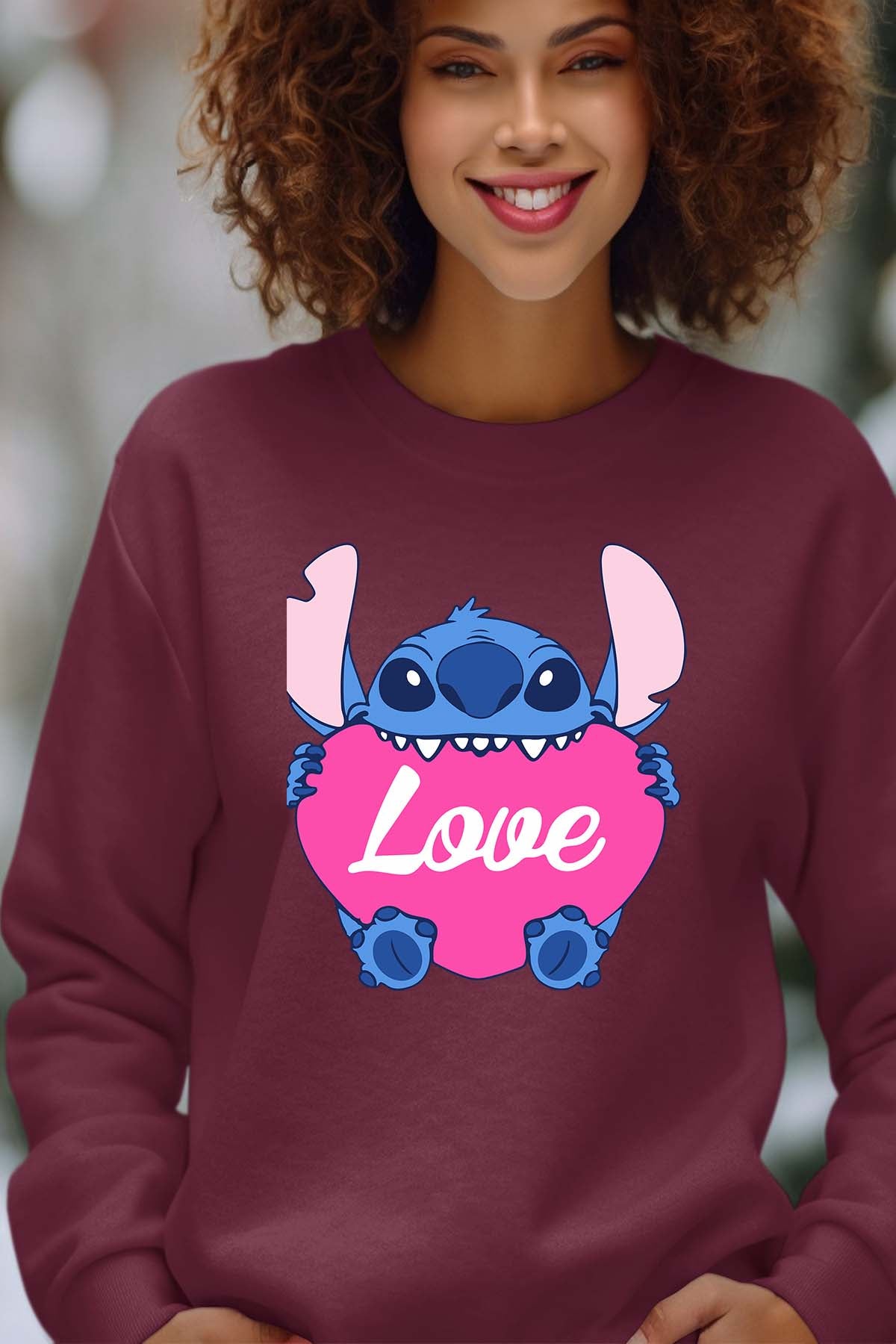 COULEUR:Bordeaux|Sweat Col Rond Femme | Stitch bundle 226 Bordeaux