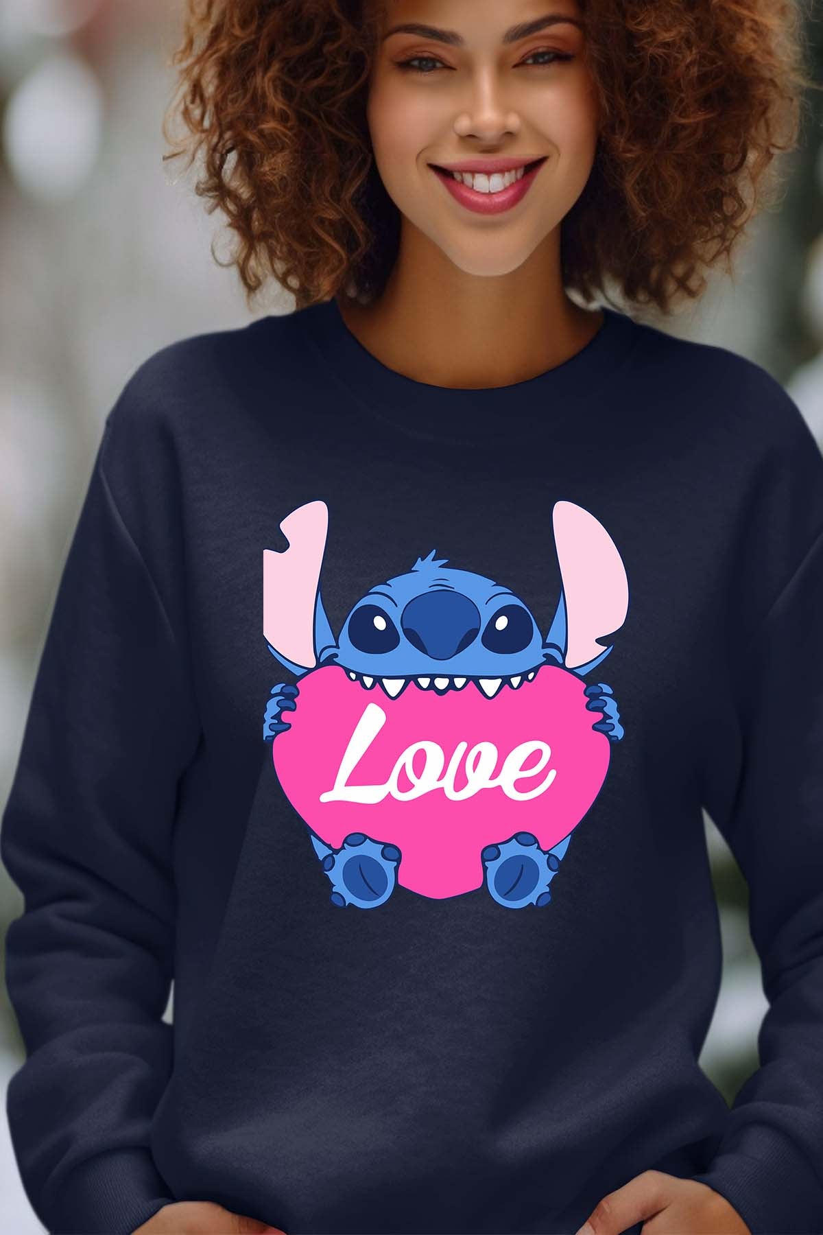 COULEUR:Marine|Sweat Col Rond Femme | Stitch bundle 226 Marine