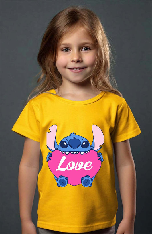 COULEUR:Jaune|T-shirt Fille | Stitch bundle 226 Jaune